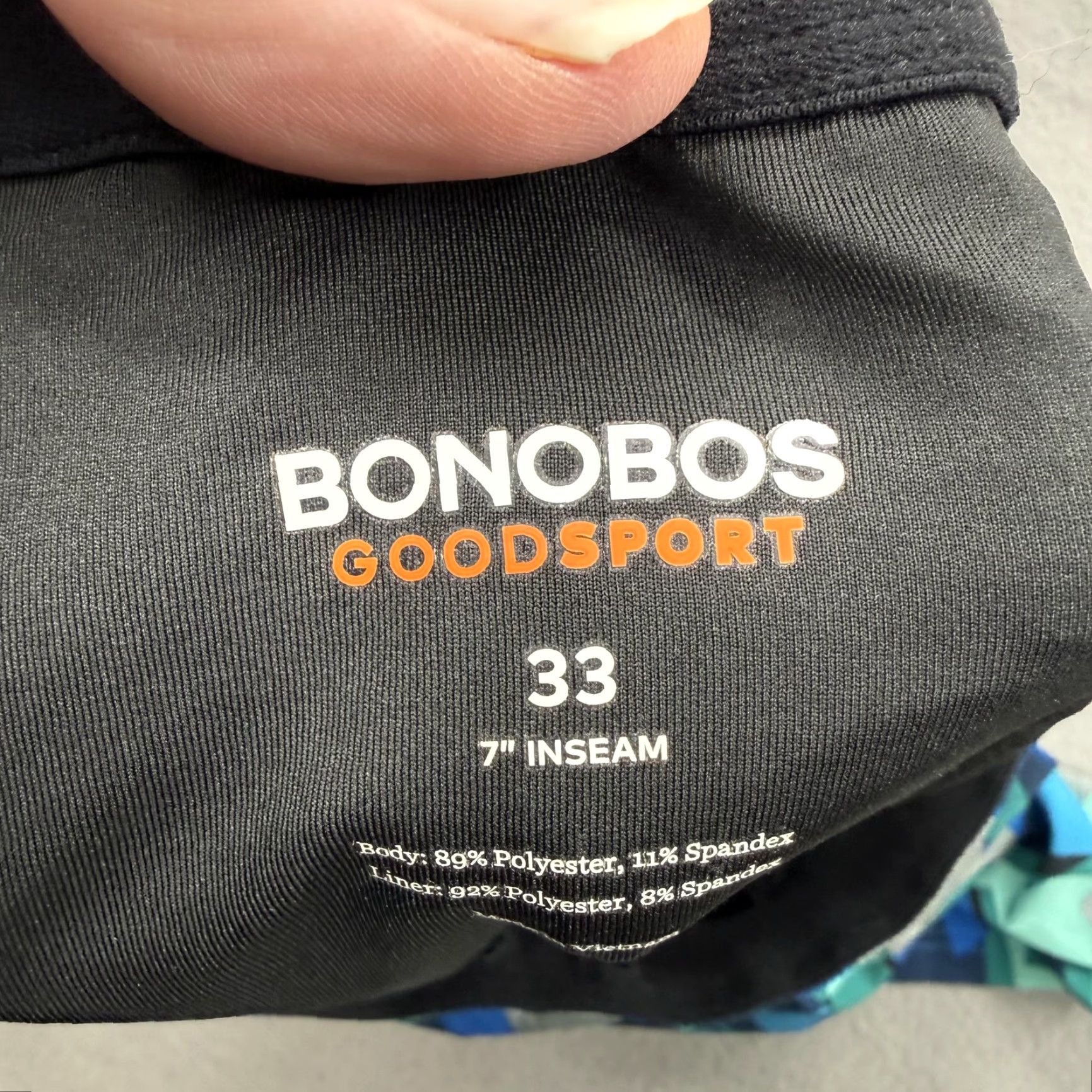 Bonobos Bonobos Goodsport Shorts Mens 33 Blue Geometric 7 Inseam Athletic 7" Inseam Pockets Drawstring Lightweight Gym & Training Running & Jogging Size US 33 - 3 Thumbnail