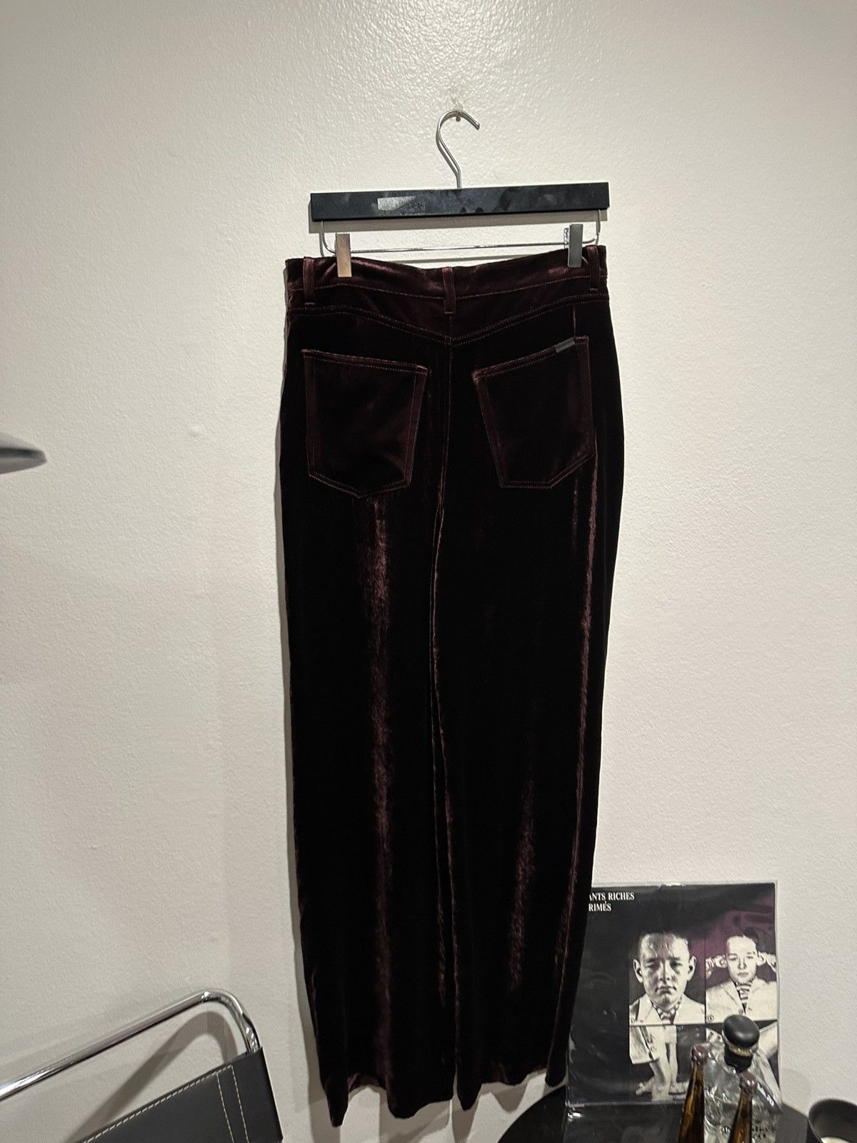 Saint Laurent Paris $1390 BNWT Velour Wide Legged Pants 32 Size US 32 / EU 48 - 4 Thumbnail
