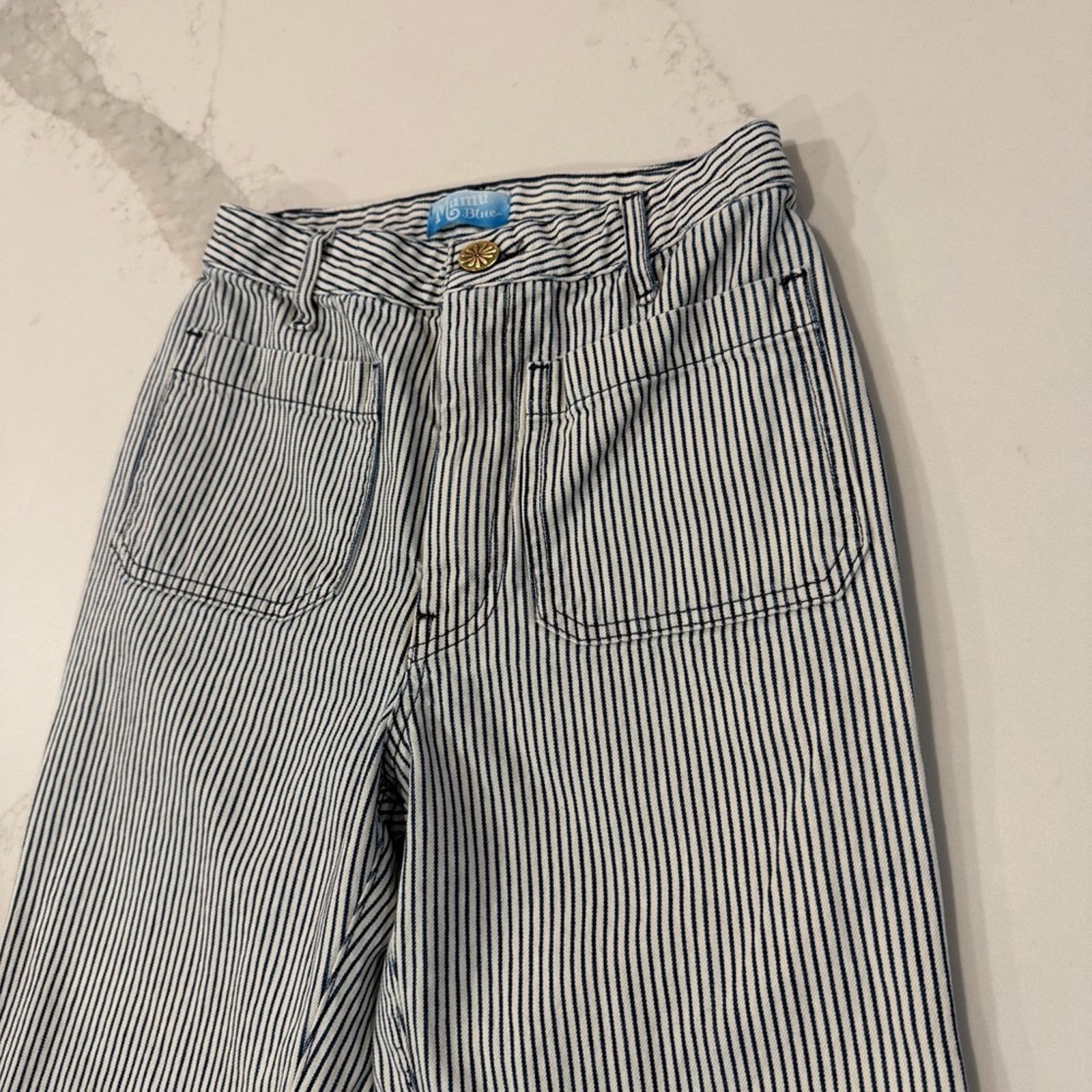 Show Me Your MuMu Show Me Your Mumu Farrah Flare Striped Denim Jeans Womens 27 Size 27" / US 4 / IT 40 - 4 Thumbnail
