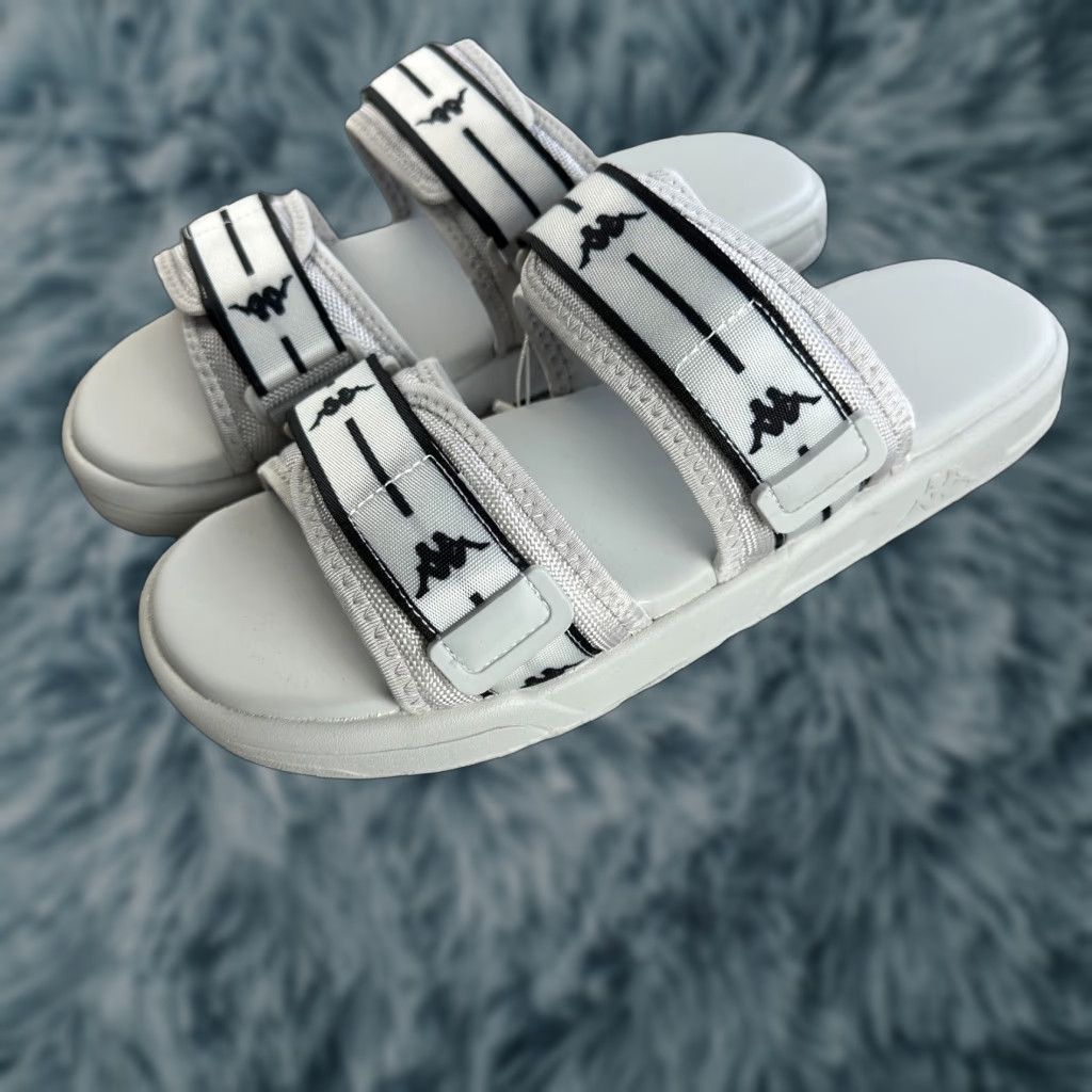 Kappa Kappa Sandals Mens Size 13 Gray Slip On Sandals Straps Nylon Upper Rubber Outsole Foam Insole Slide Shoes Size ONE SIZE - 1 Thumbnail