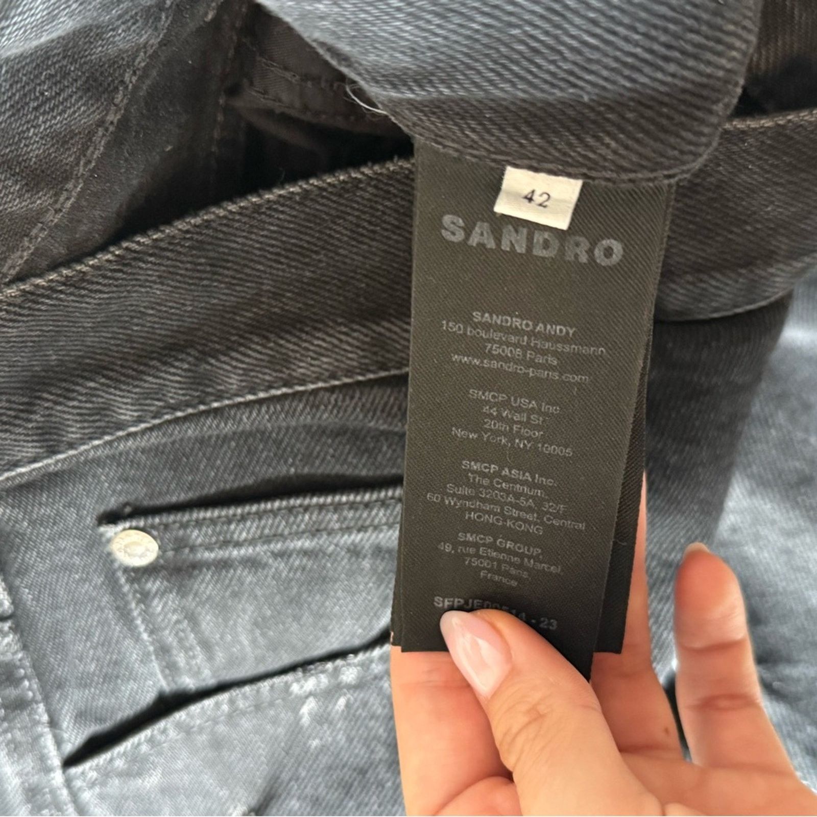 Sandro Sandro Women’s Rhinestone Black Jeans Size 42" / US 20 - 4 Thumbnail