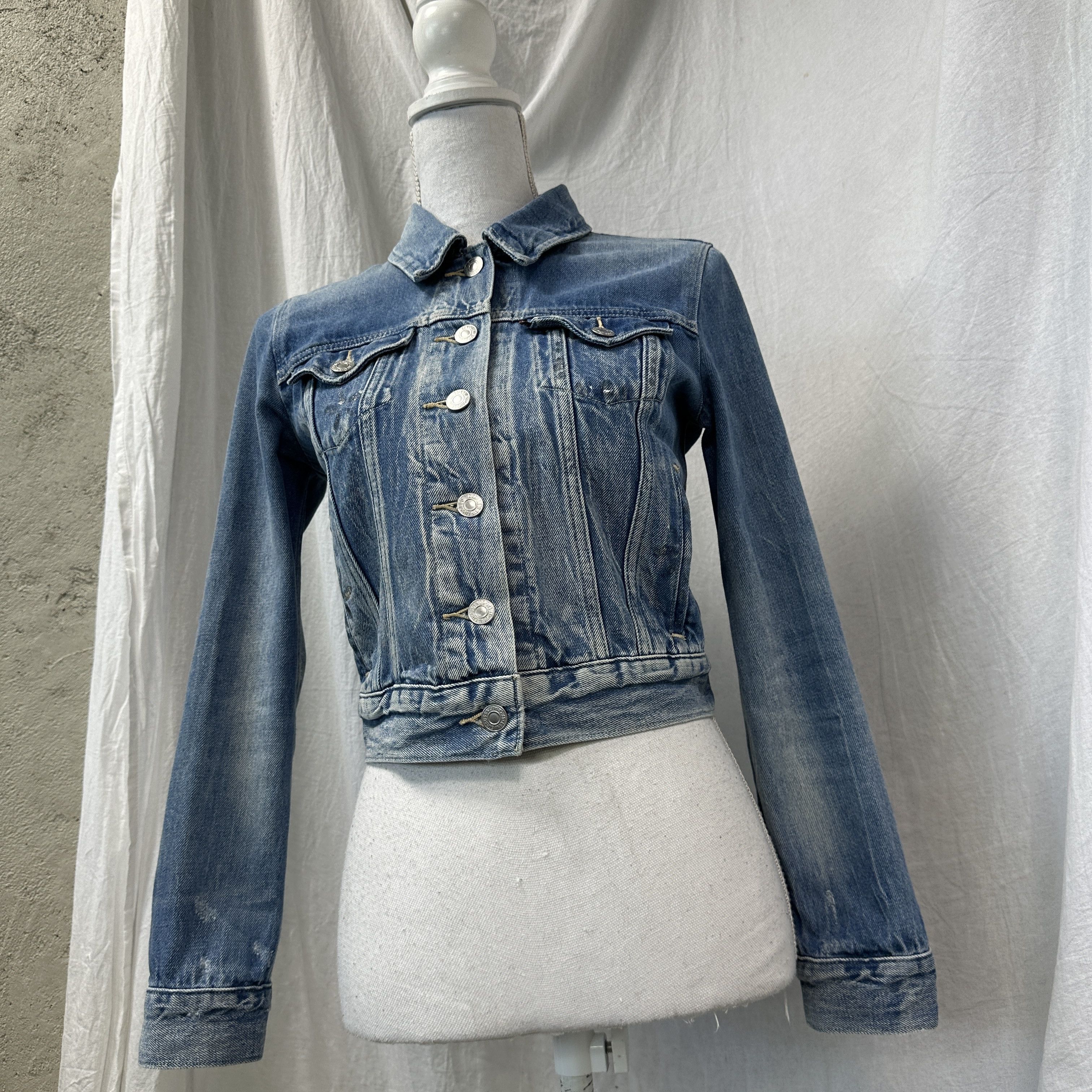 Levi's Vintage Denim Preppy Cropped Women's Levi's Jeans Jacket Y2K Size XS / US 0-2 / IT 36-38 - 5 Thumbnail