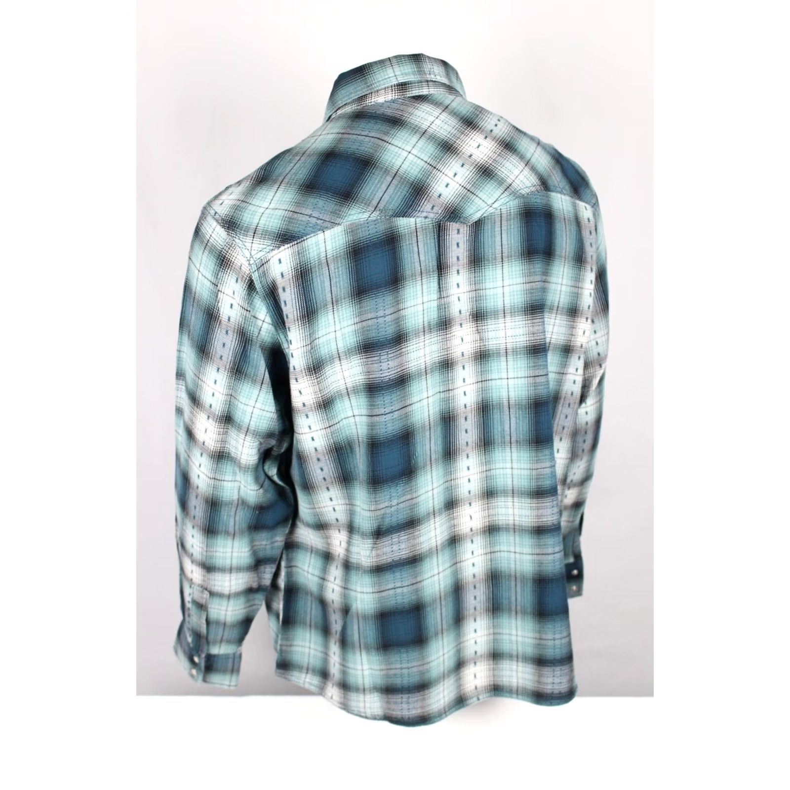 Wrangler VINTAGE Wrangler Retro Premium Men's Western Snap Shirt Long Sleeve XXL Blue Plaid Size US XXL / EU 58 / 5 - 2 Thumbnail