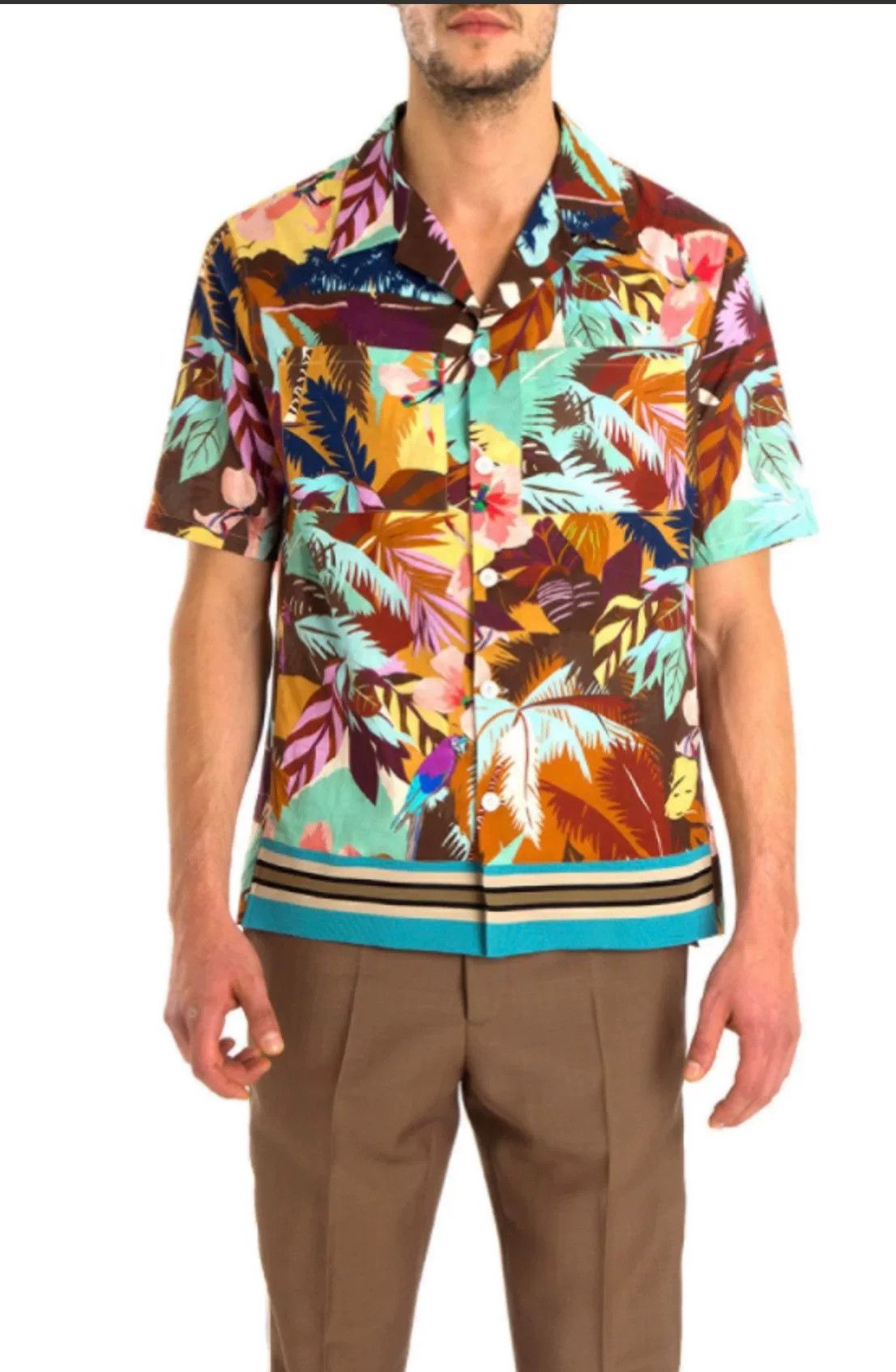 Valentino Valentino Tropical Plant Print Short-Sleeve Shirt Size US M / EU 48-50 / 2 - 1 Thumbnail
