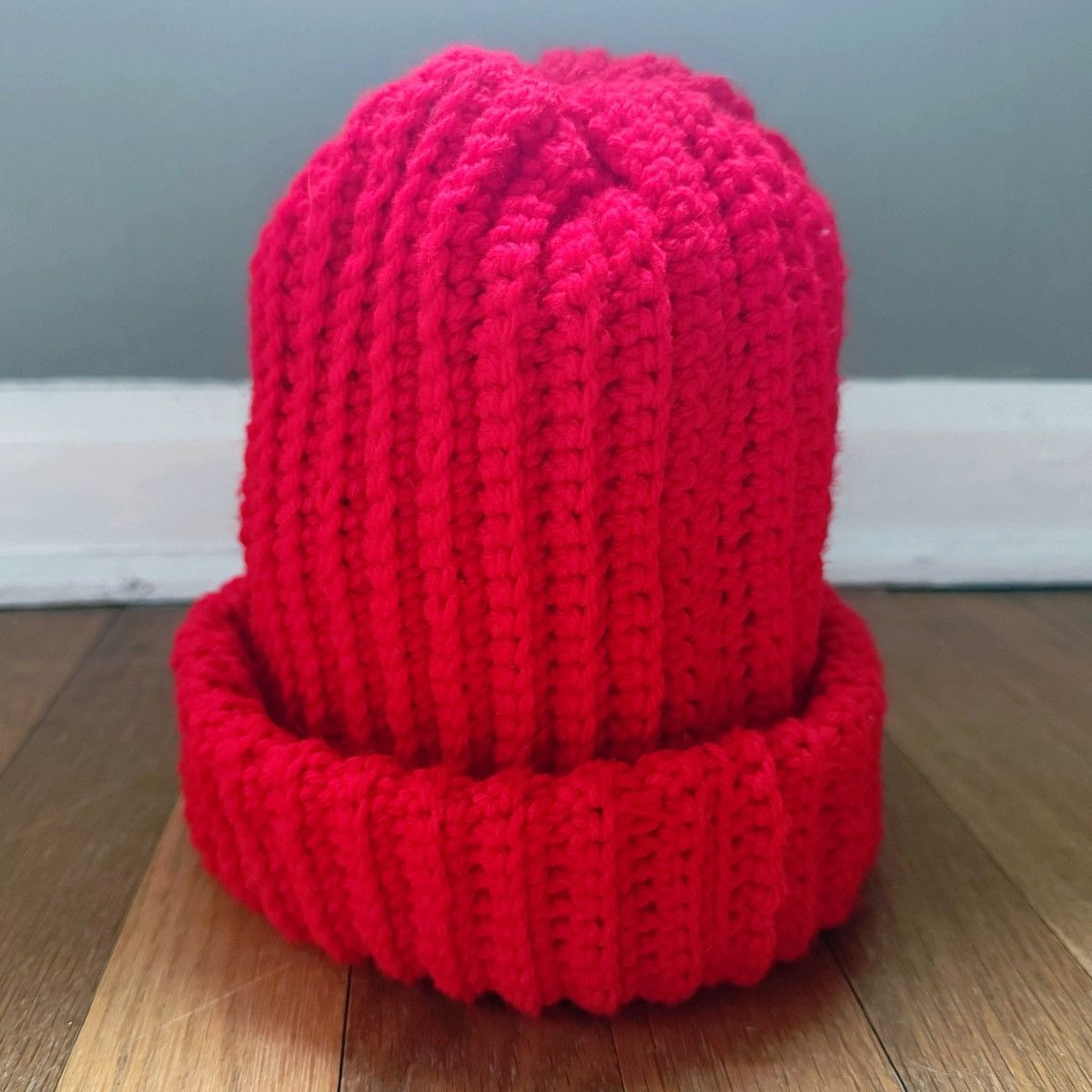 Vintage The Perfect Crochet Chunky Fisherman Ribbed Winter Beanie Size ONE SIZE - 1 Thumbnail