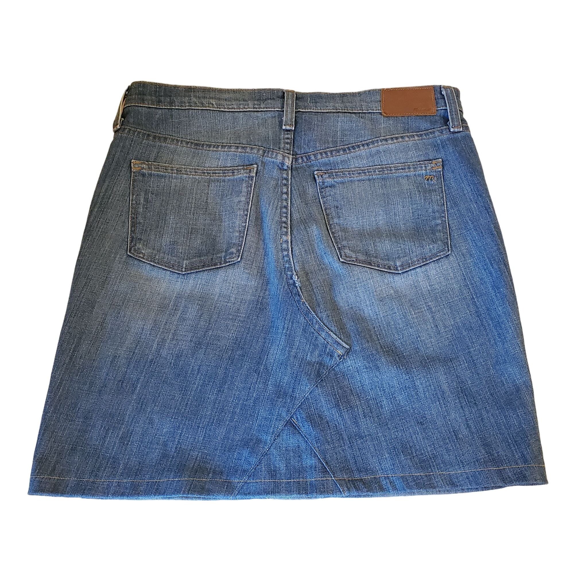Madewell Madewell 26 The Slim Boy Jean Skirt Mini Blue Denim Grunge S Size 33" - 2 Thumbnail