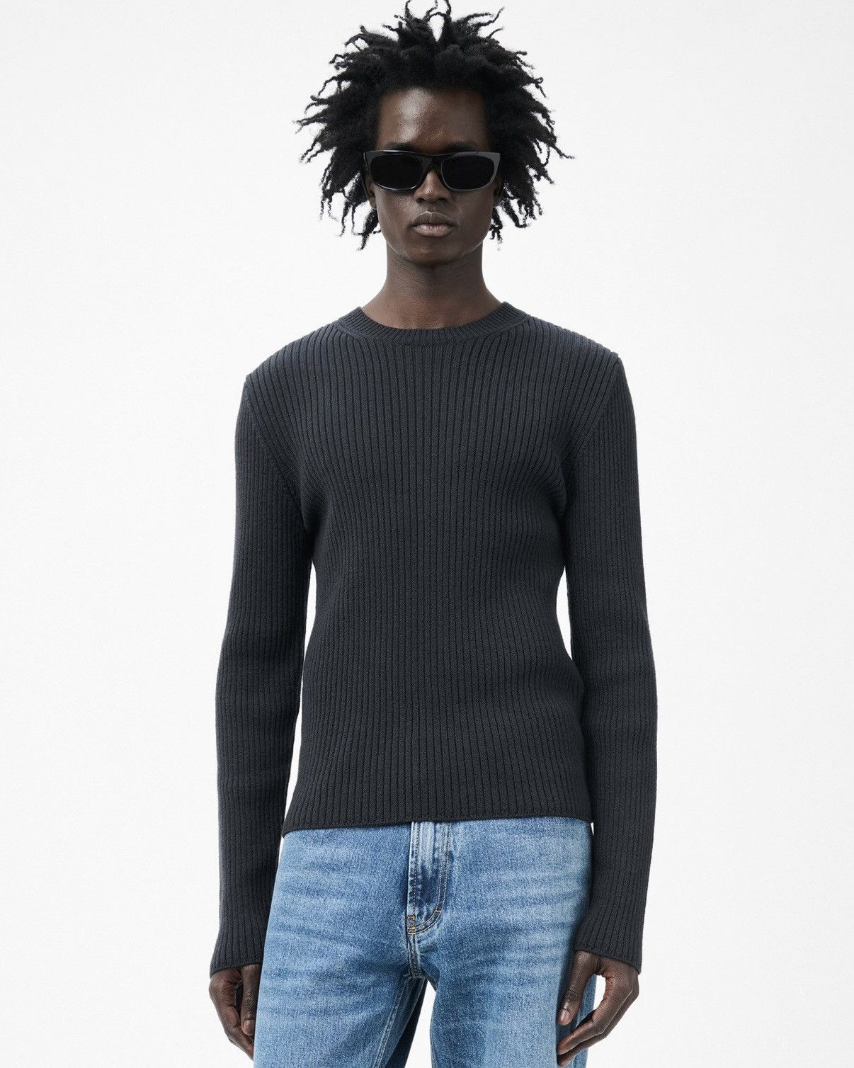 Our Legacy Our Legacy COMPACT ROUNDNECK Off Black Rustic Merino Sweater Size US M / EU 48-50 / 2 - 1 Thumbnail