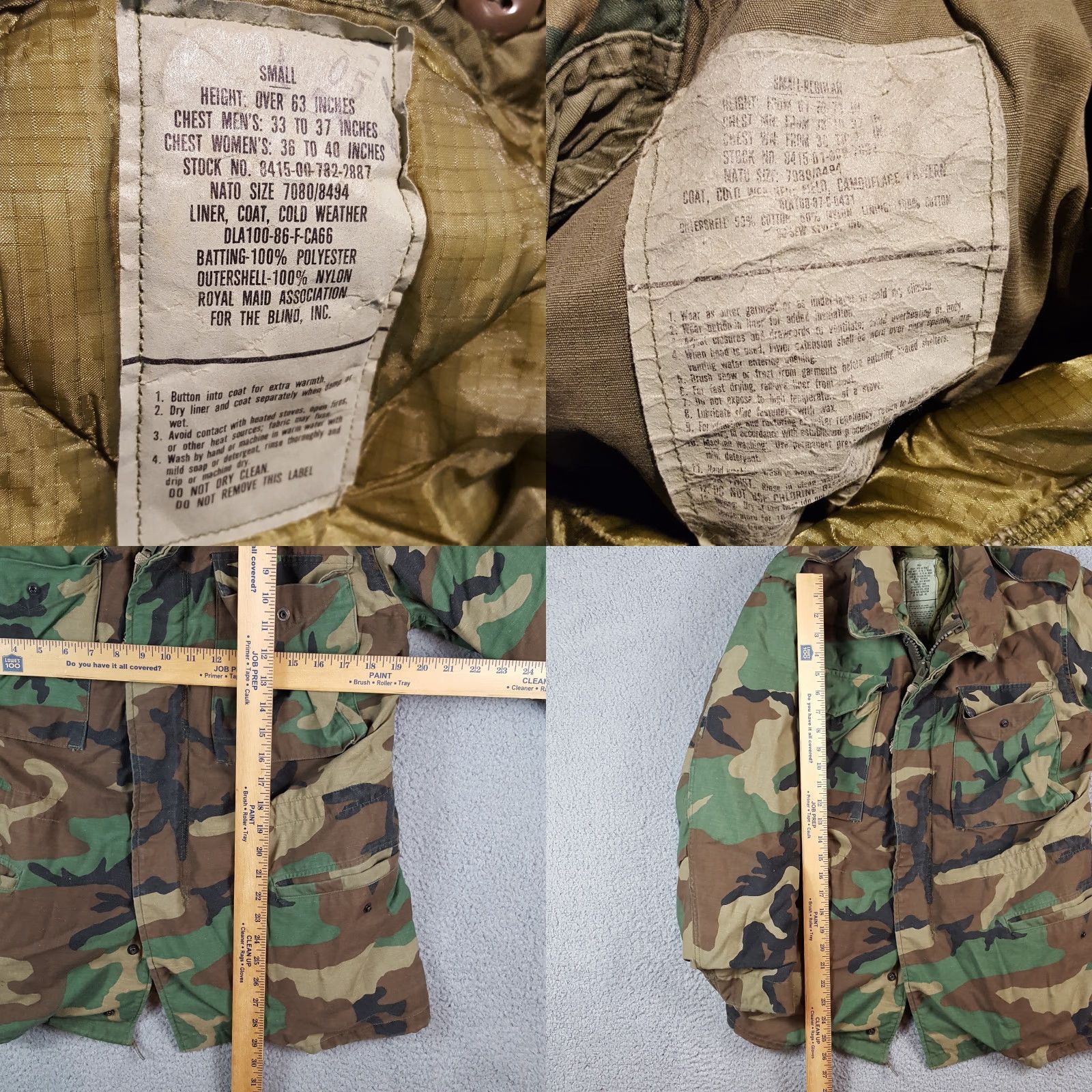 Vintage Vintage Military Coat M65 Field Jacket Men’s Size S Camouflage Cotton Lined All Seasons Retro 90s Y2K Army Camo Size US S / EU 44-46 / 1 - 8 Thumbnail