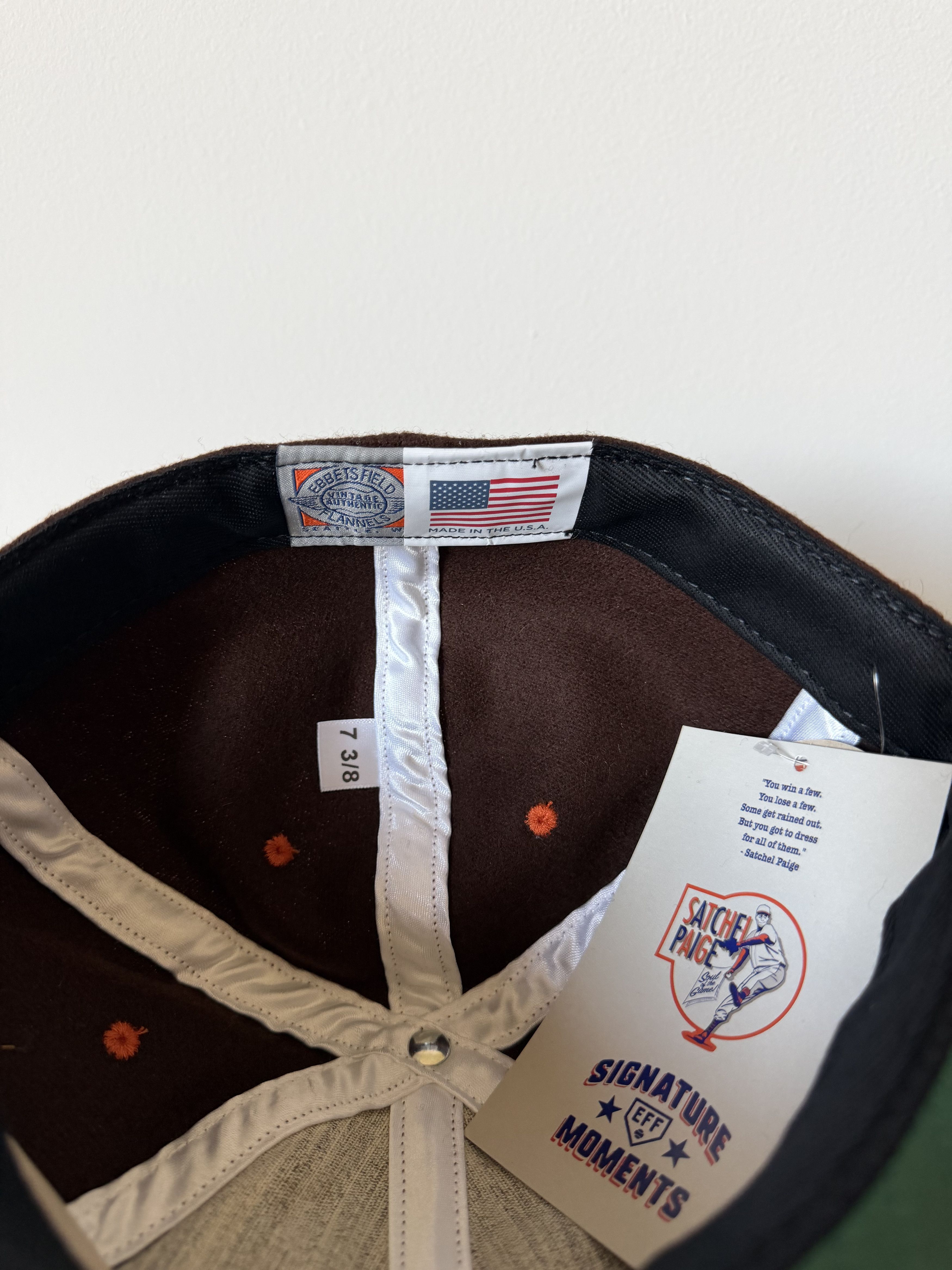 Ebbets Field Flannels 7 3/8 Ebbets Satchel Paige 1952 Signature Series Hat Size ONE SIZE - 6 Thumbnail