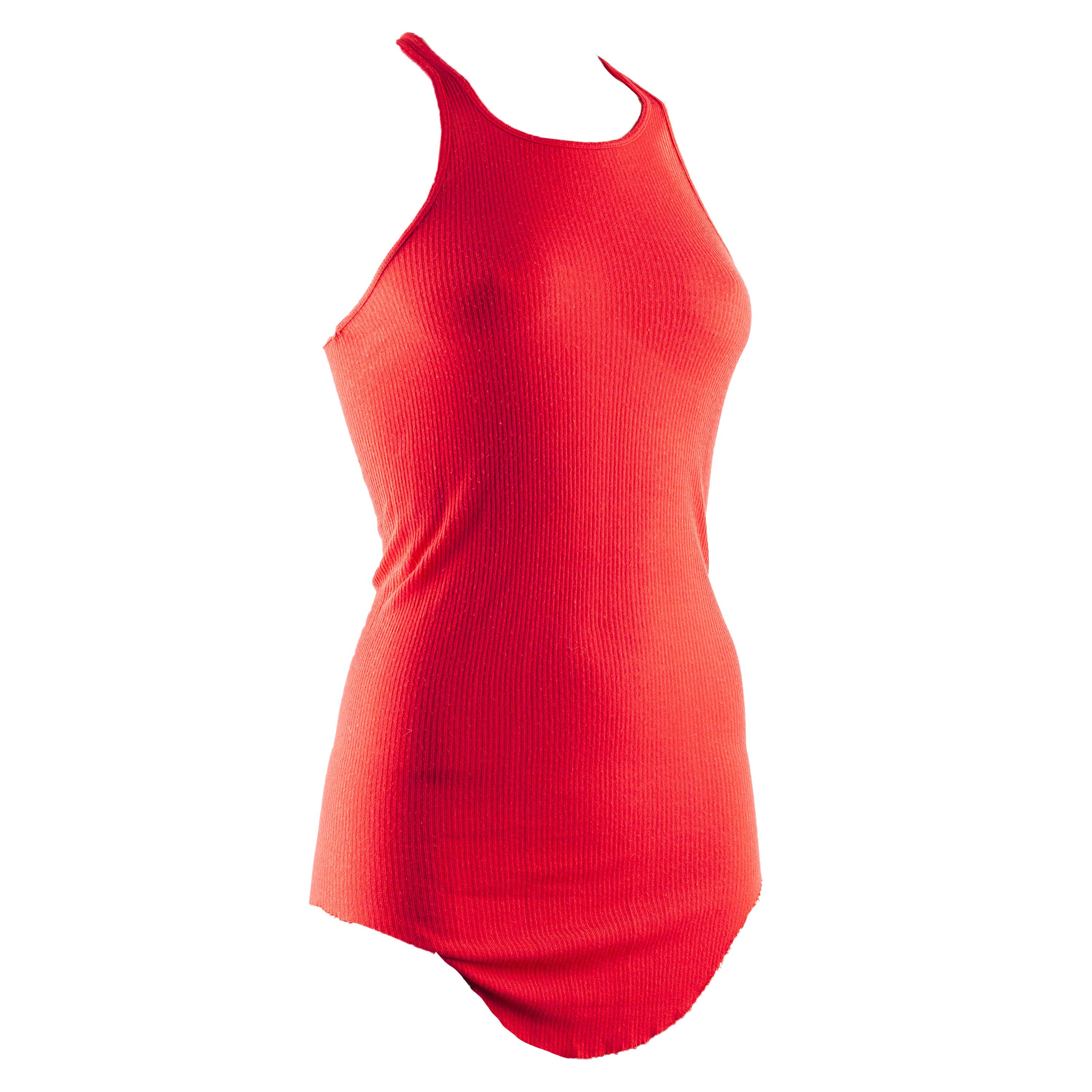 Rick Owens Rick Owens Red Basic Ribbed Tank Top (S) Size S / US 4 / IT 40 - 2 Thumbnail