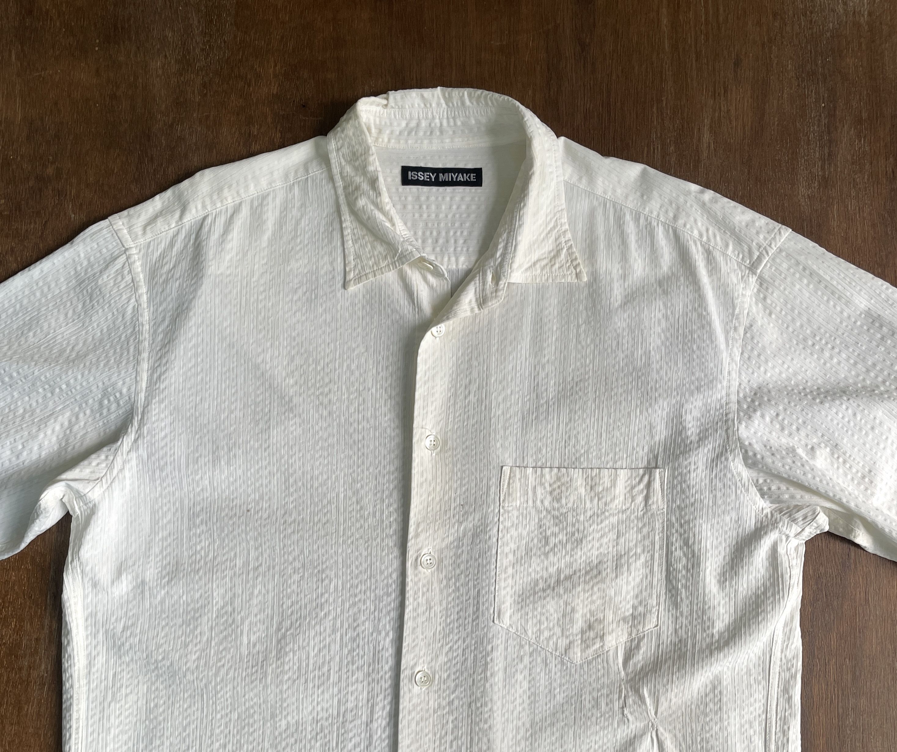 Issey Miyake ISSEY MIYAKE Classic White Short Sleeves Shirt Size US M / EU 48-50 / 2 - 2 Thumbnail