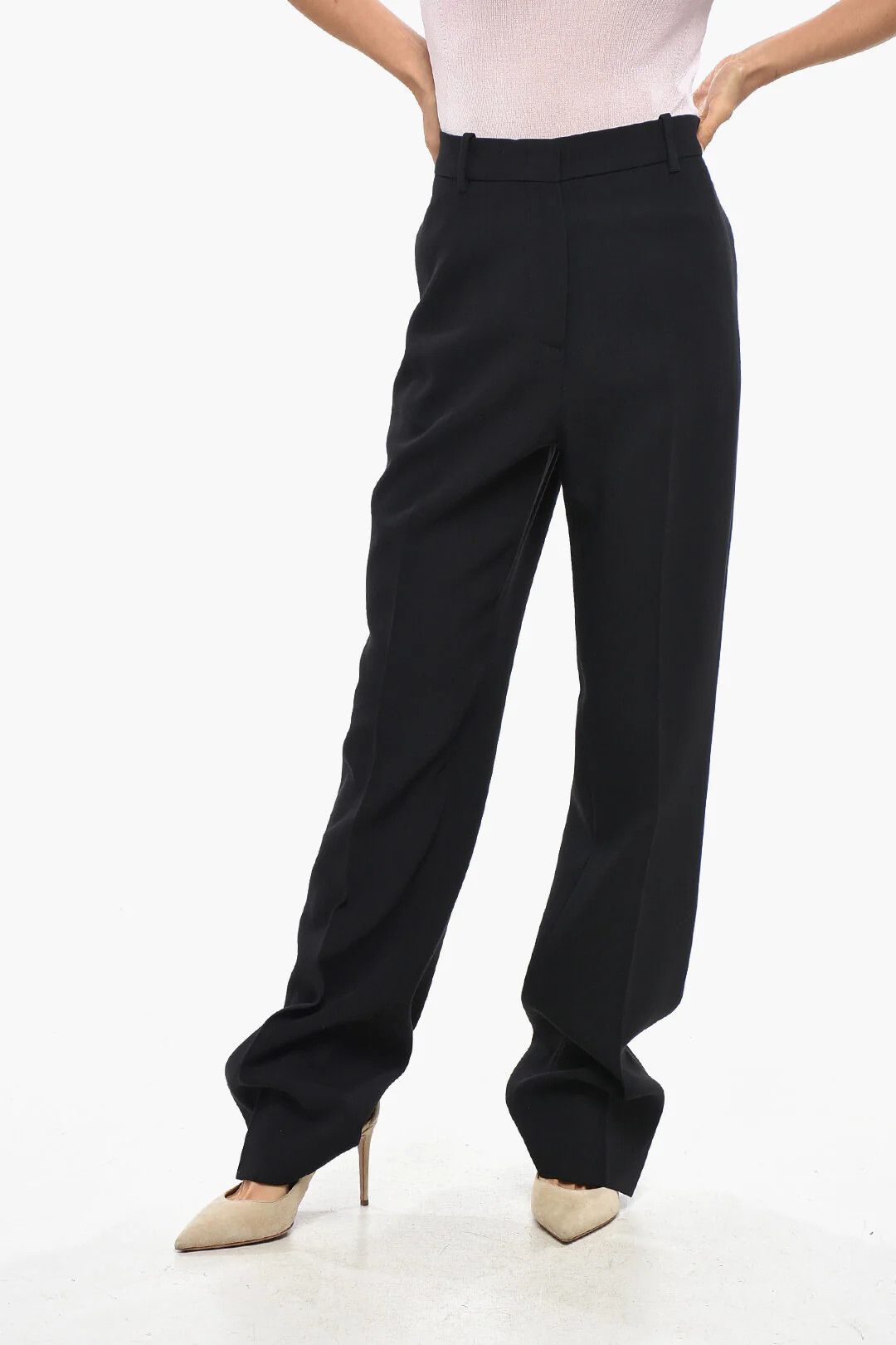 Golden Goose og1mm0426 Wool-Blend Pant in Blue Size 28" / US 6 / IT 42 - 1 Thumbnail