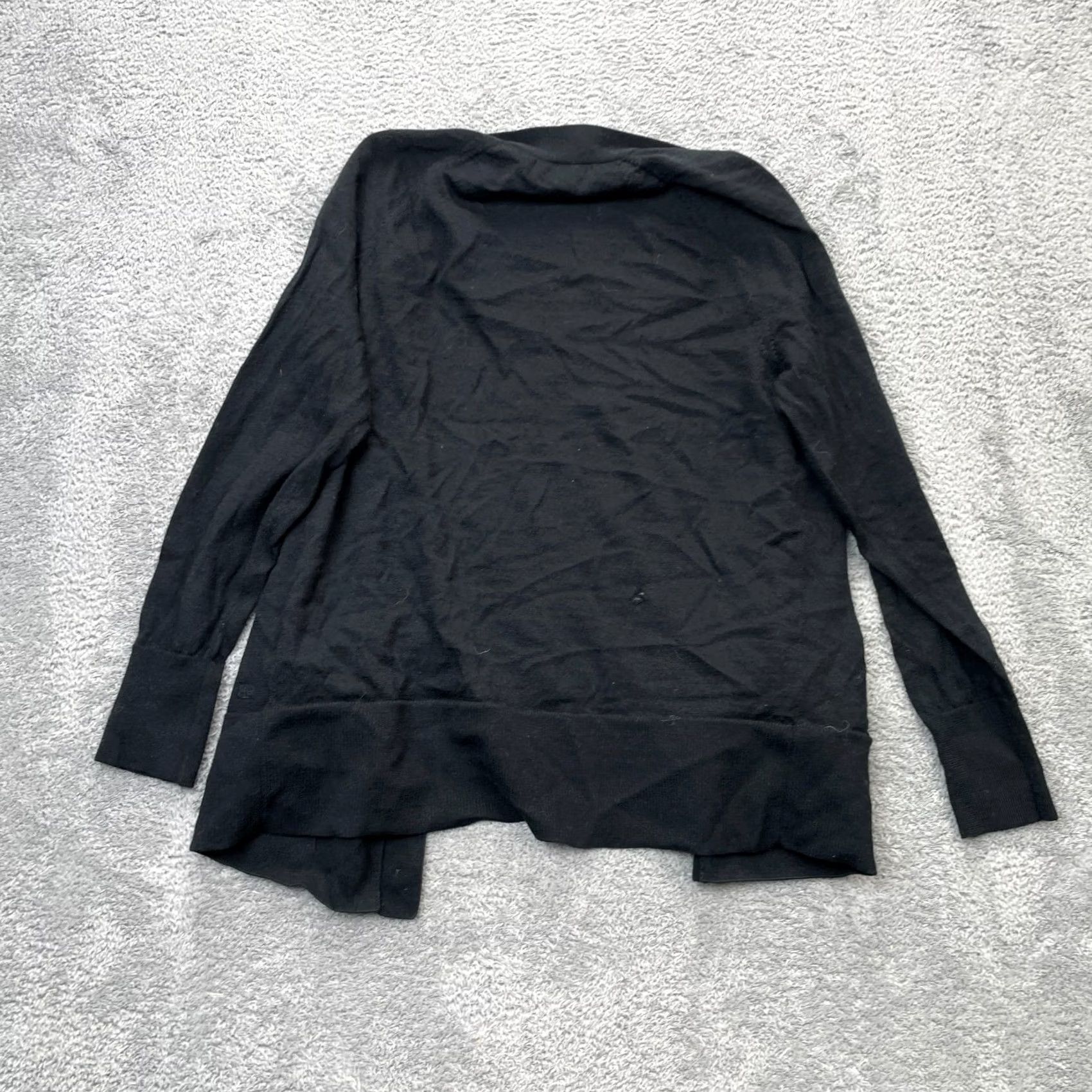 Banana Republic Banana Republic Cardigan Sweater Womens Small Black Merino Wool Blend V-Neck Rib Open Front Casual Workwear Winter Autumn Long Sleeve Size S / US 4 / IT 40 - 6 Thumbnail