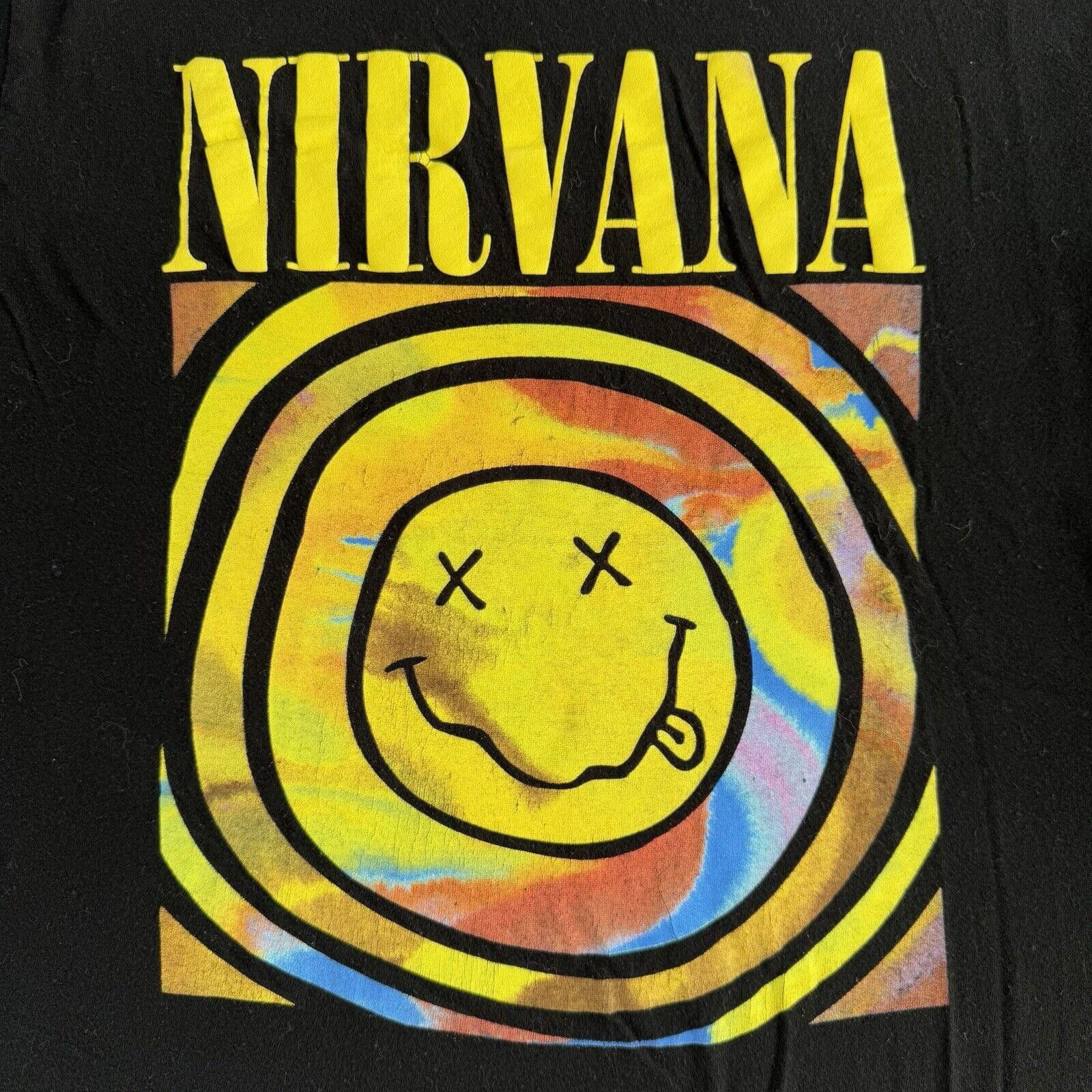Nirvana Nirvana Smiley Logo Band T-Shirt Mens L Black Grunge Music Size US L / EU 52-54 / 3 - 3 Thumbnail