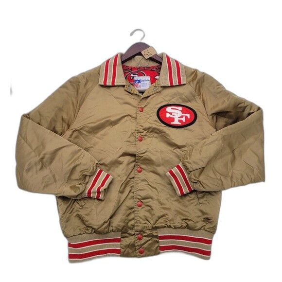 NFL × Vintage Vintage San Francisco 49ers Satin Varsity Jacket Stahl Urban Size US M / EU 48-50 / 2 - 2 Thumbnail