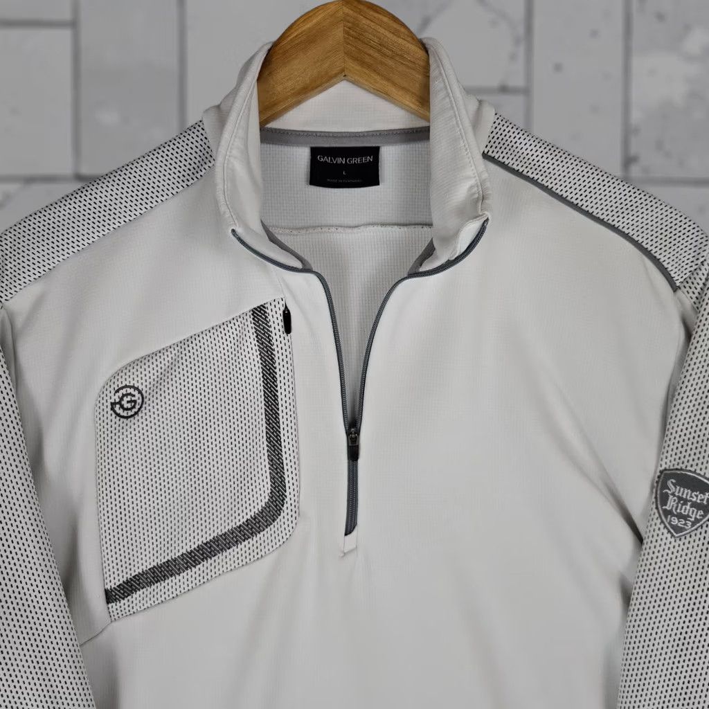 Galvin Green VINTAGE Galvin Green x Sunset Ridge CC 1/2 Zip Pullover Thermal Lined Mid Layer Golf Jacket Mens Large White Size US L / EU 52-54 / 3 - 1 Thumbnail