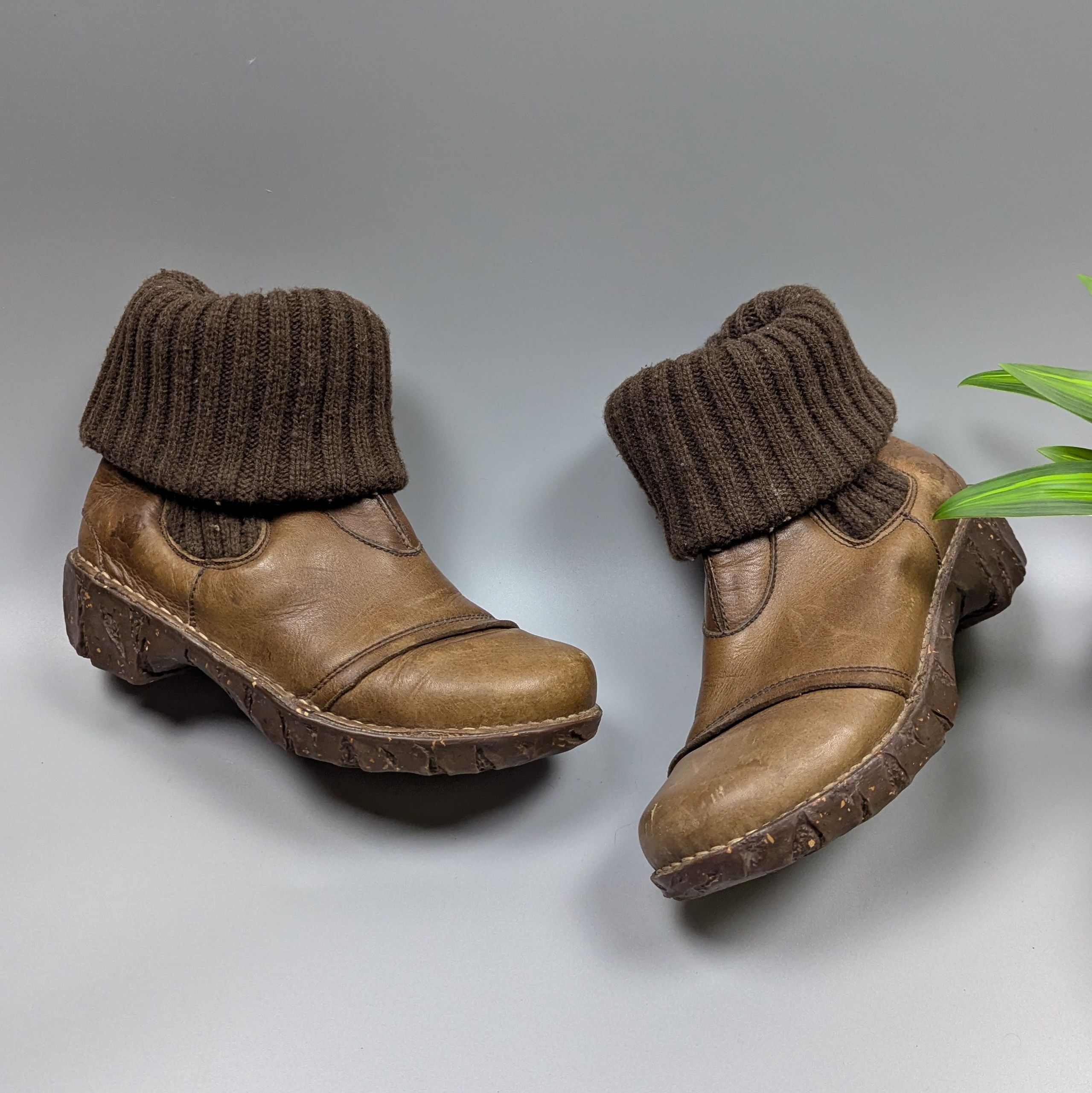 Vintage El Naturalista Yggdrasil Brown Leather Fold Over Ankle Boots Size US 6 / IT 36 - 5 Thumbnail