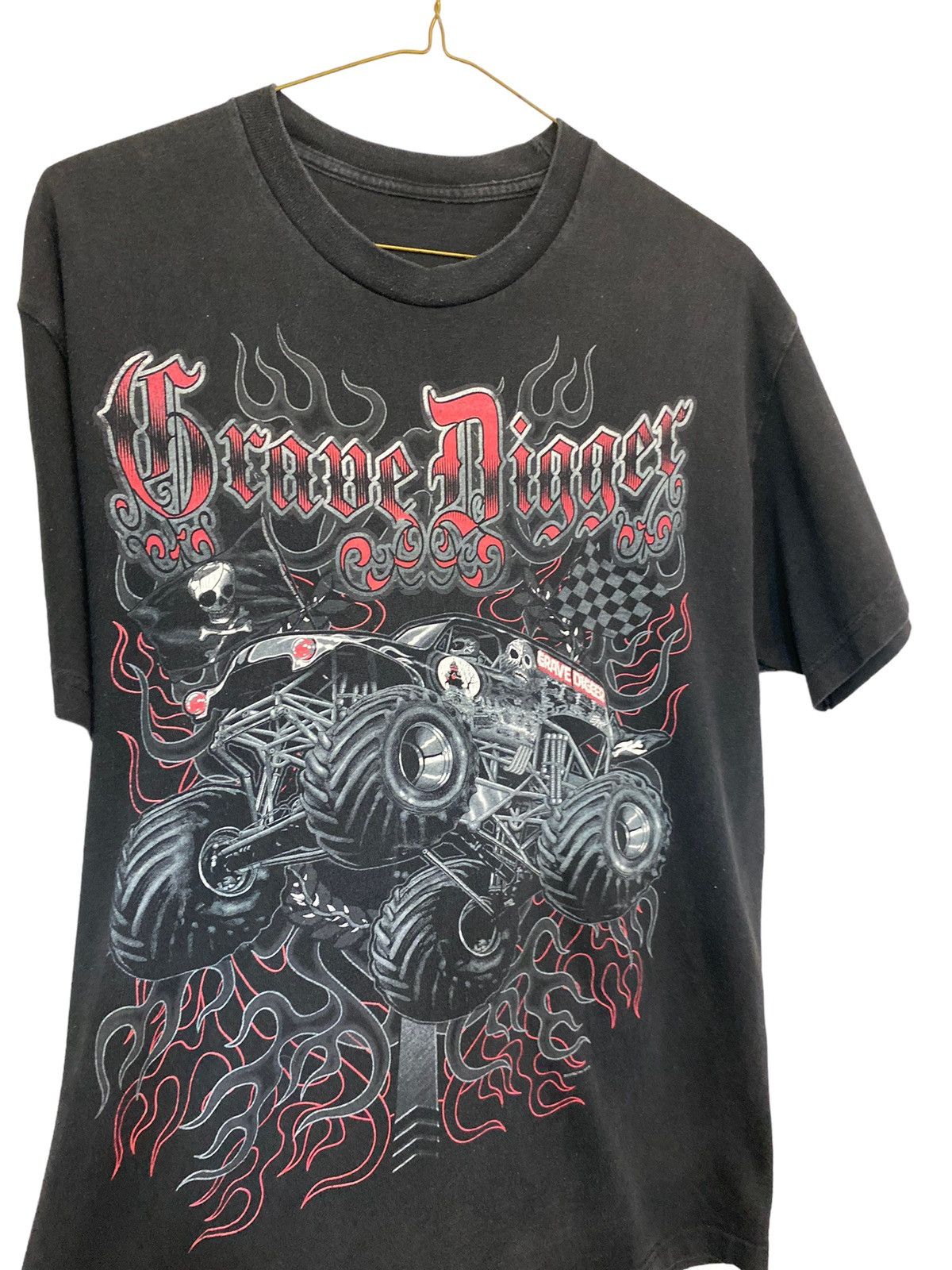 NASCAR × Vintage Y2K Grave Digger Monster Truck Graphic Tee Size US L / EU 52-54 / 3 - 3 Thumbnail