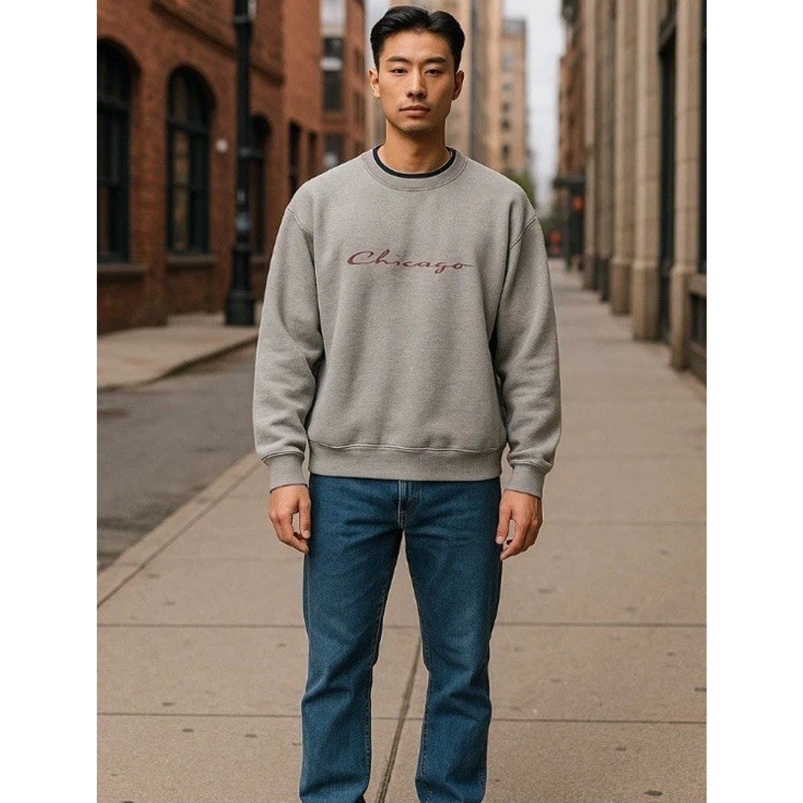 Jerzees Vintage Jerzees Super Sweats Embroidered Chicago Sweatshirt Size US XL / EU 56 / 4 - 20 Thumbnail