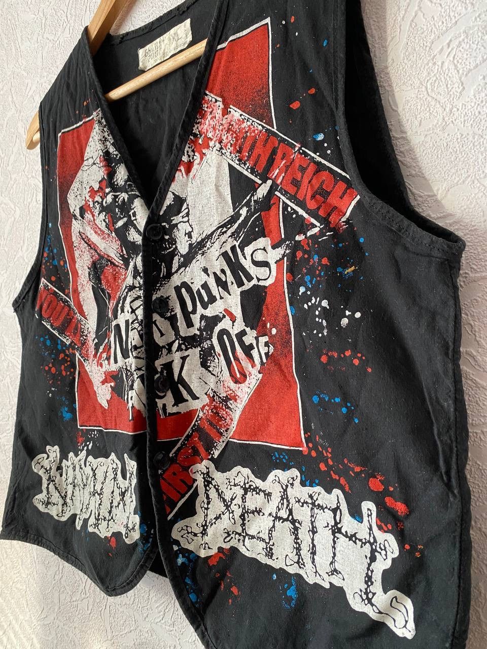 Band Tees Napalm Death Nazi Punks Fuck Off vintage vest 1994 euro tour Size US XL / EU 56 / 4 - 7 Thumbnail