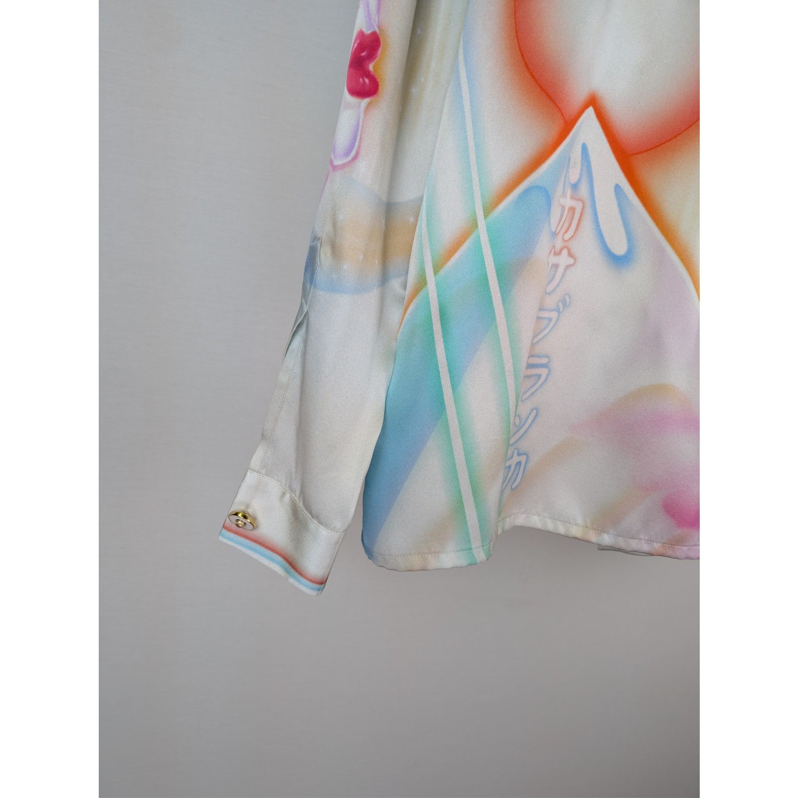 Casablanca o1rshd1 Silk Satin Cuban Collar Long Sleeve Shirt Multicolor Size US XL / EU 56 / 4 - 14 Thumbnail