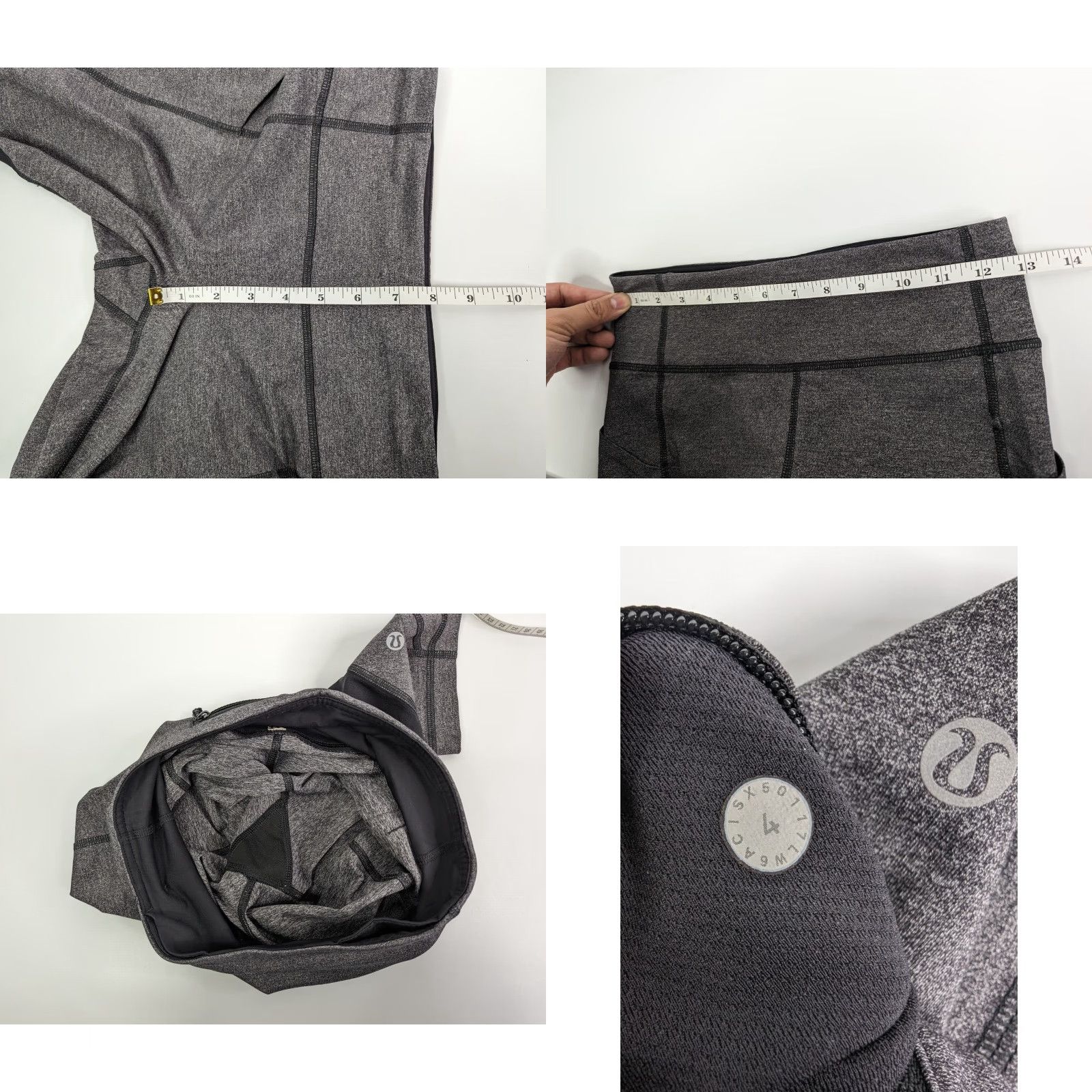 Lululemon Lululemon Pace Rival Crop Leggings Pant Size 4 Gray Heathered Black W6ACIS Size 27" / US 4 / IT 40 - 8 Thumbnail