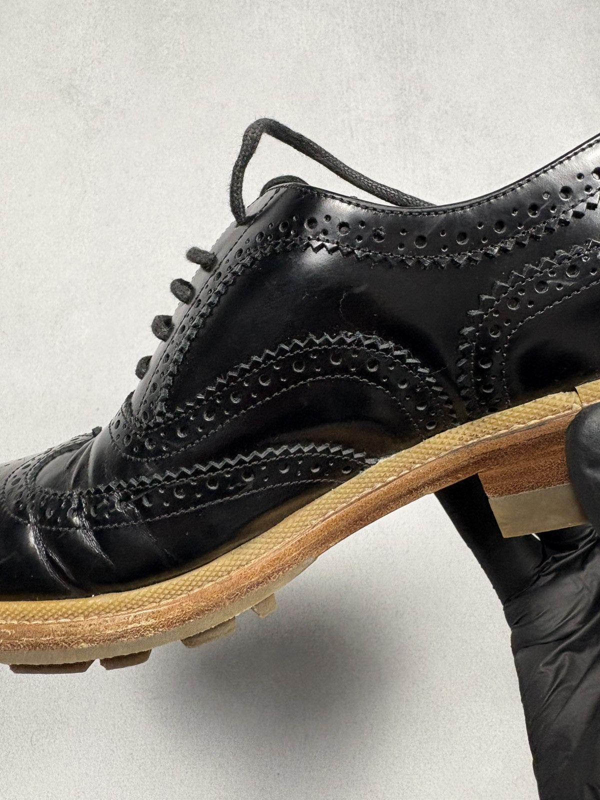 Jil Sander Jil Sander Black Leather Brogue Lug Sole Shoes Size 39 Rare Size US 6 / EU 39 - 20 Thumbnail