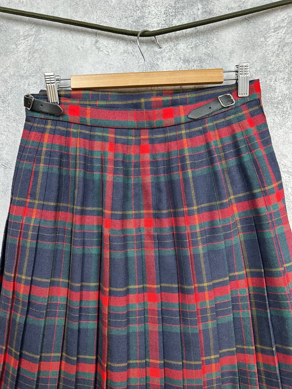 Vintage Highland Home Industries Check Tartan Pleated Kilt Skirt Size 32" / US 10 / IT 46 - 4 Thumbnail