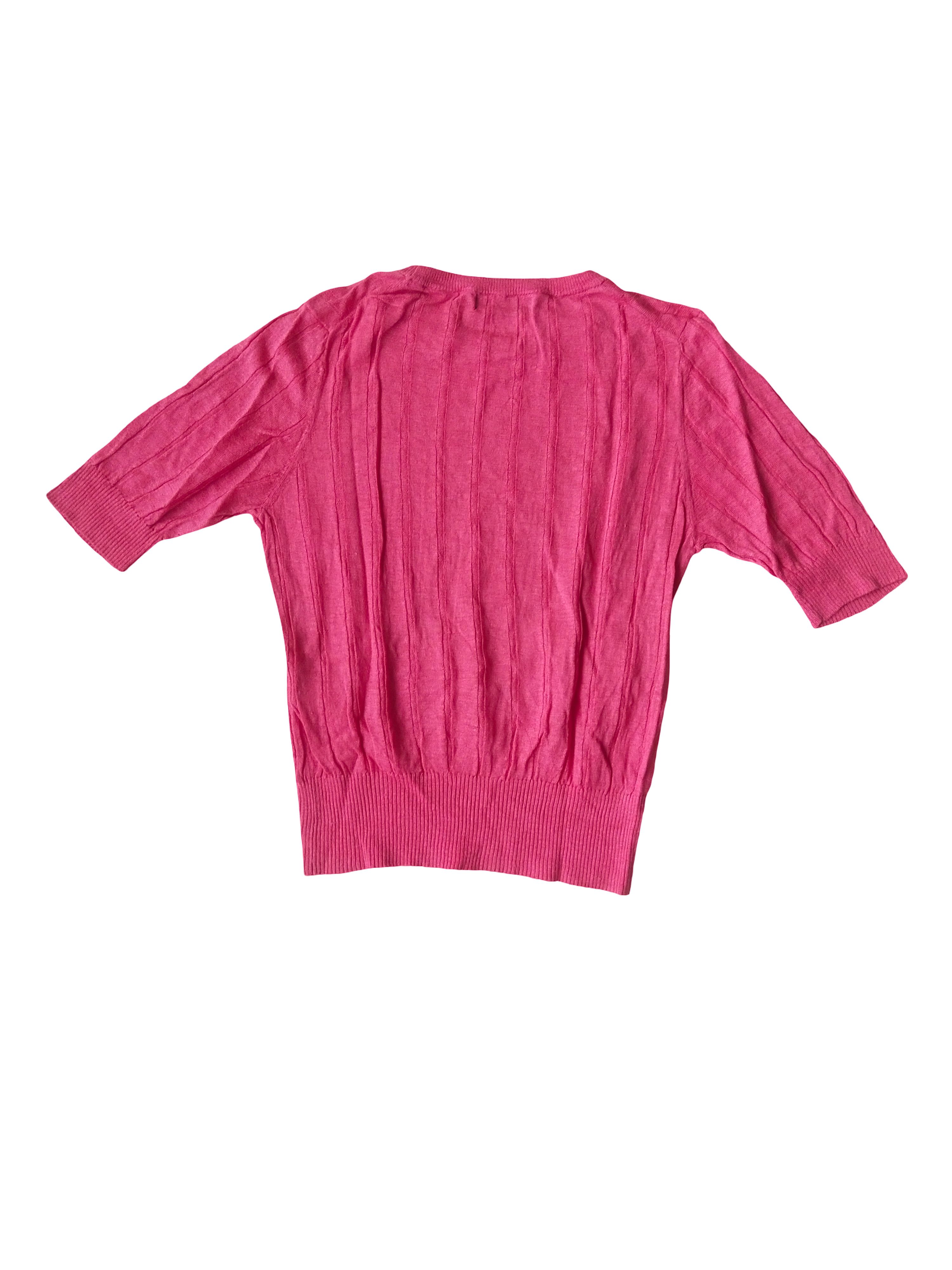 United Arrows United Arrows Green Label Relaxing Pink 100% Linen Knit Top Size S / US 4 / IT 40 - 5 Thumbnail