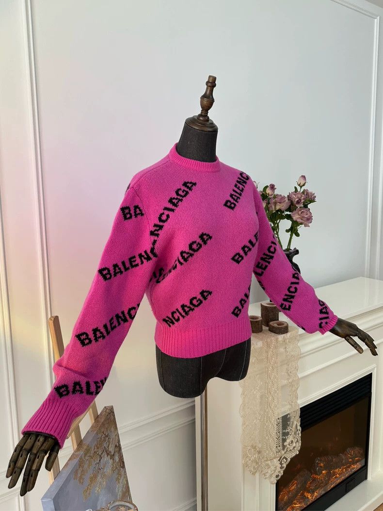 Balenciaga Balenciaga Bullet Screen Knit Sweater Women's Pink Size XS / US 0-2 / IT 36-38 - 3 Thumbnail