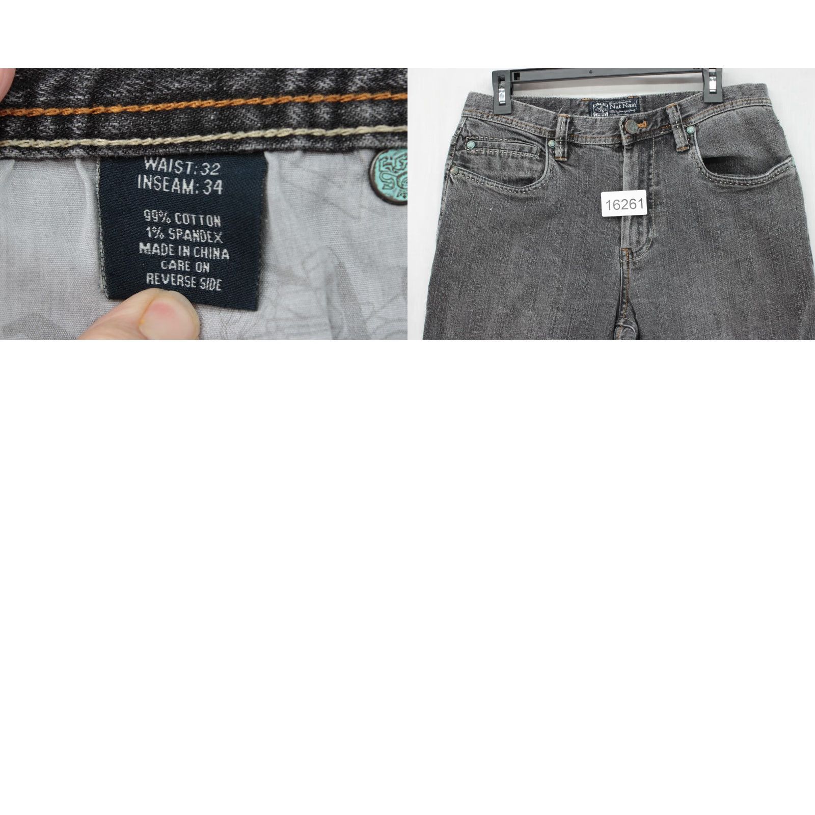 Nat Nast Nat Nast Jeans Men's 32x33 Black Stretch Washed Preppy Grunge Heavy Stitching Size US 32 / EU 48 - 9 Thumbnail