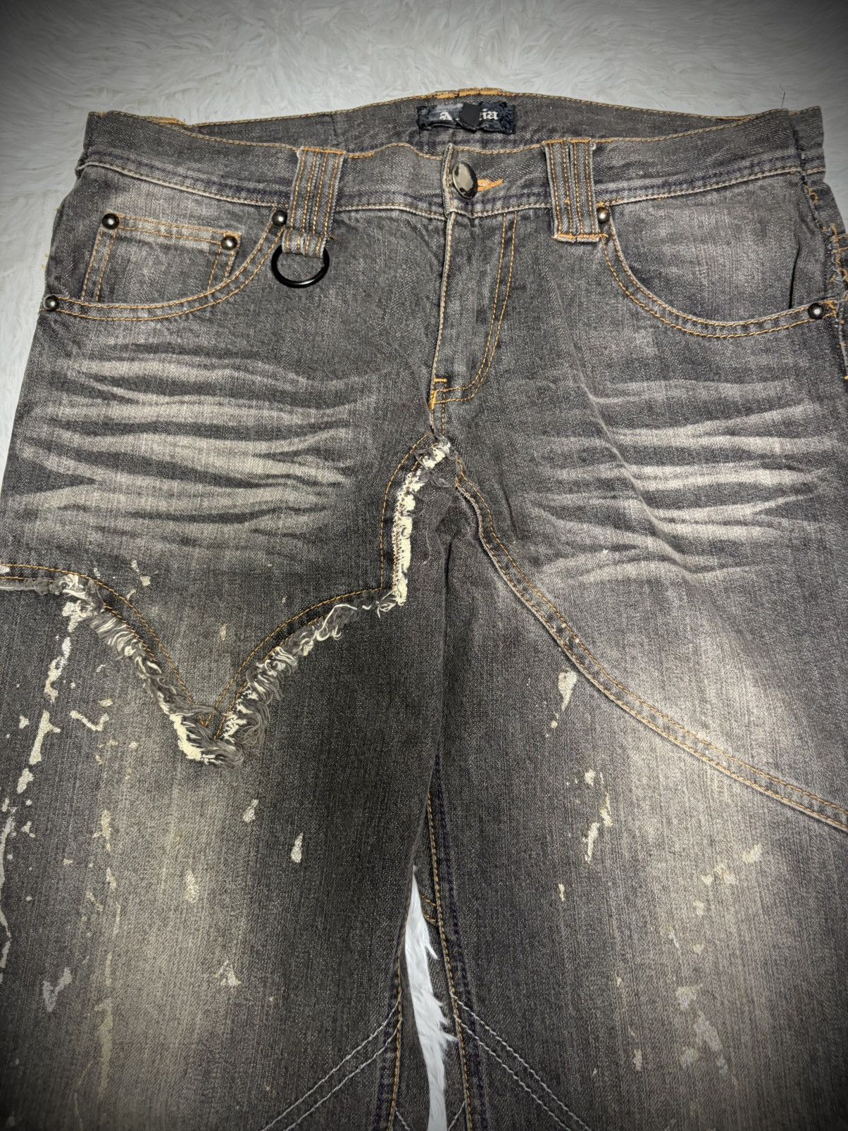 If Six Was Nine 00s Japanese brand fringe flared jeans Size US 32 / EU 48 - 3 Thumbnail