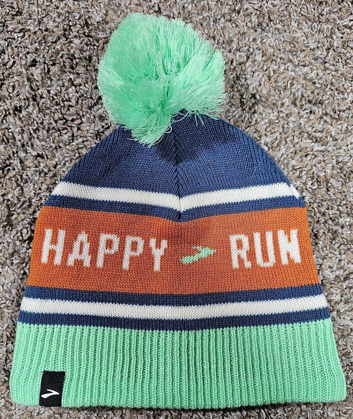 Designer Brooks #280476 Run Happy Unisex Hat Pom Pom Beanie OSFA Size ONE SIZE - 1 Thumbnail