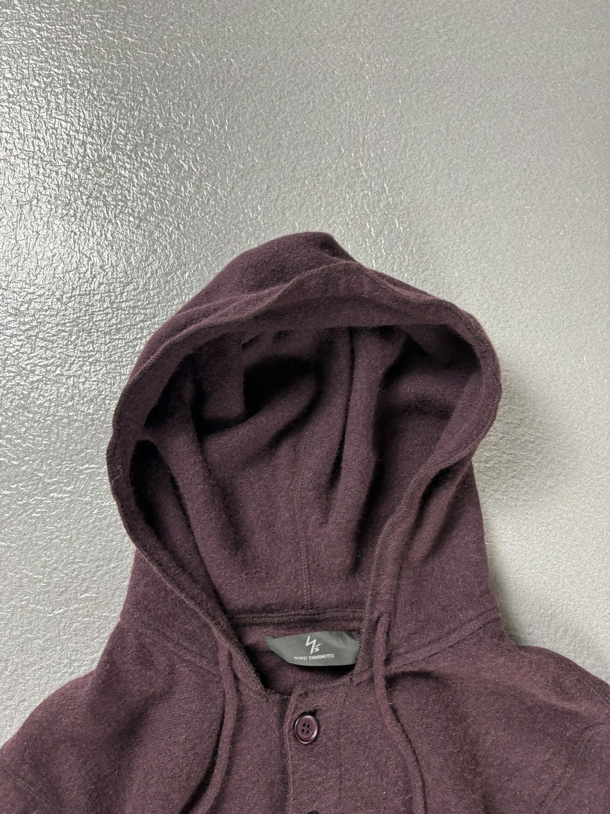 Yohji Yamamoto Yohji Yamamoto Y's SS11 Wool Knitted Hoodie Burgandy Size US L / EU 52-54 / 3 - 4 Thumbnail