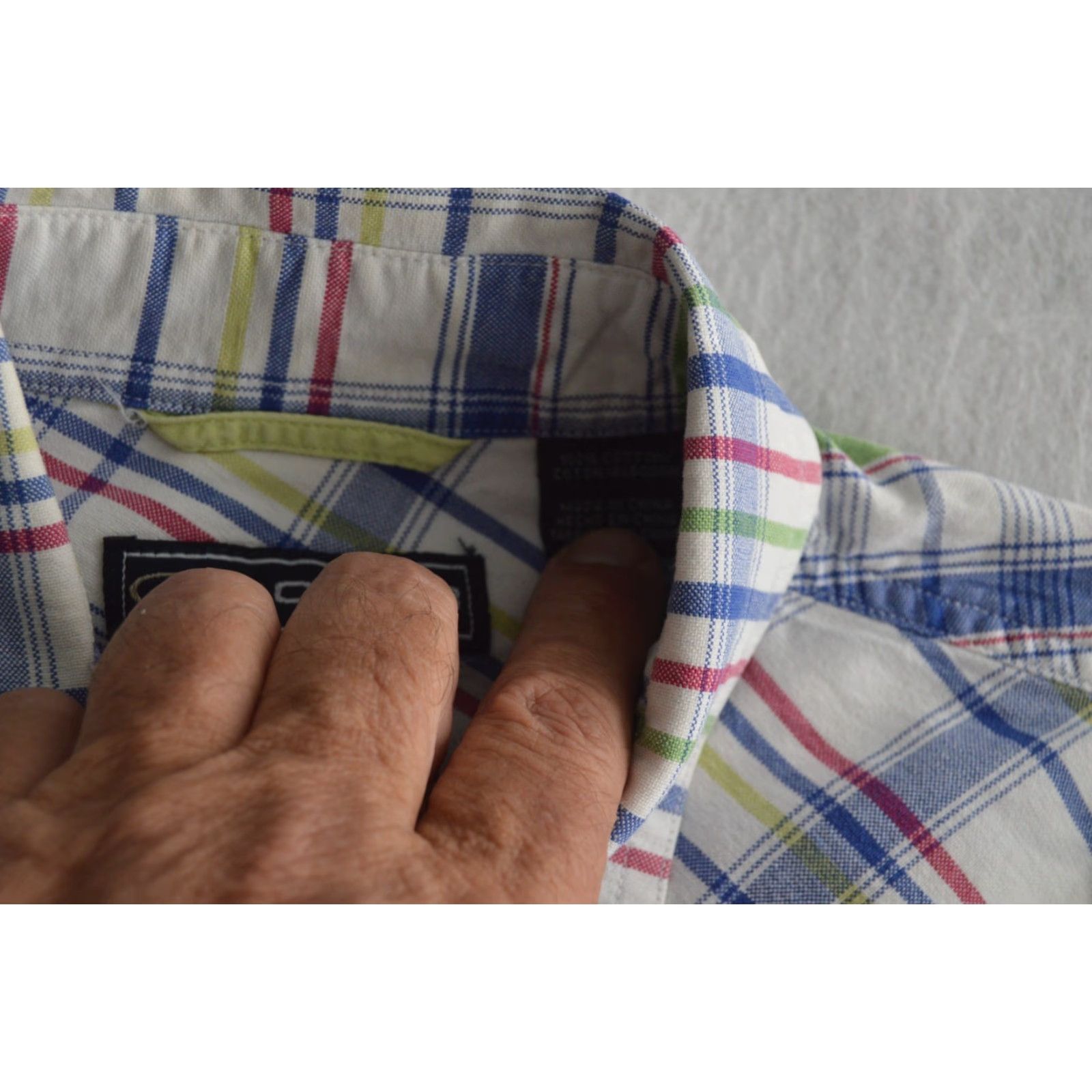 Roper ROPER Pearl Snap Shirt Men M/L Western Cowboy White Plaid Cotton Size US M / EU 48-50 / 2 - 5 Thumbnail