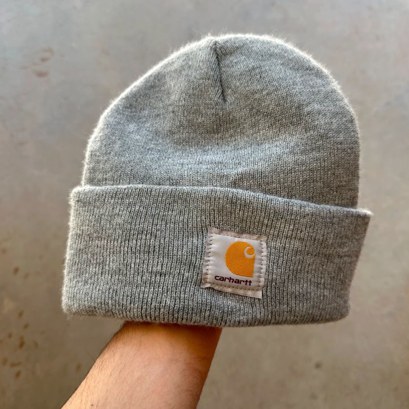 Carhartt Carhartt Beanie Gray Made in USA Mens One Size Acrylic Knit USA Size ONE SIZE - 2 Thumbnail