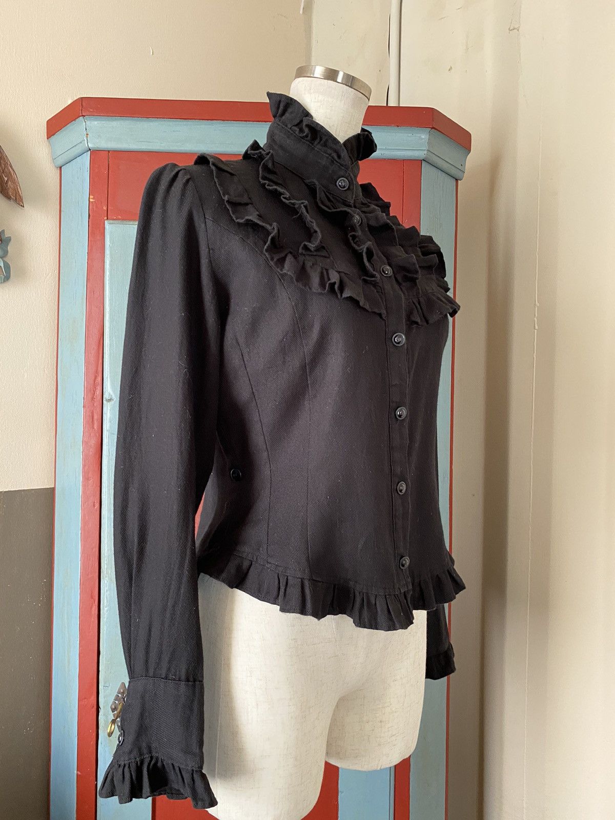 Designer × Japanese Brand Innocent World Y2K Punk Black Ruffle Collar Shirt Size S / US 4 / IT 40 - 11 Thumbnail