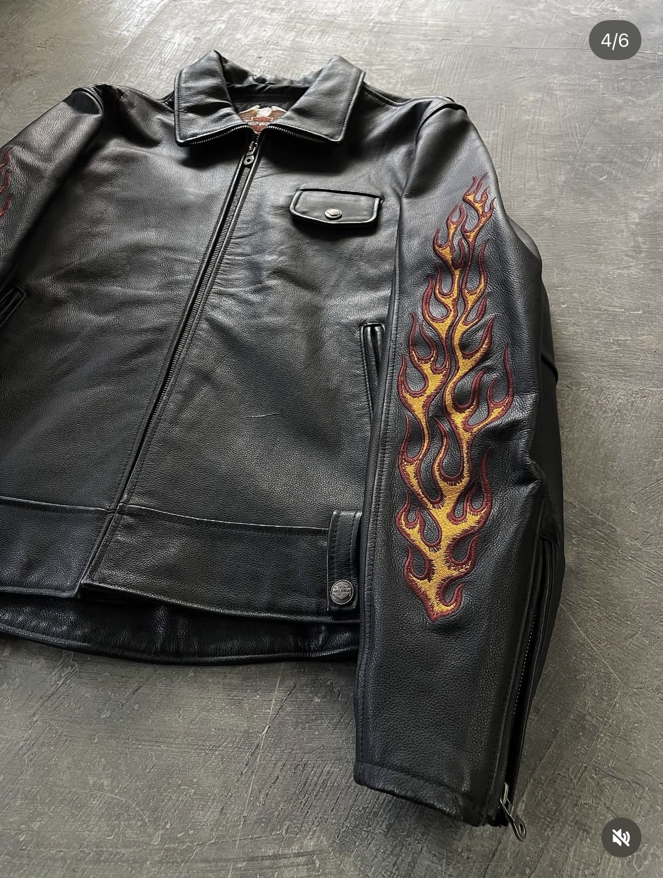 Harley Davidson RARE : Harley Ride Free Flame Racer Leather Jacket Size US L / EU 52-54 / 3 - 4 Thumbnail