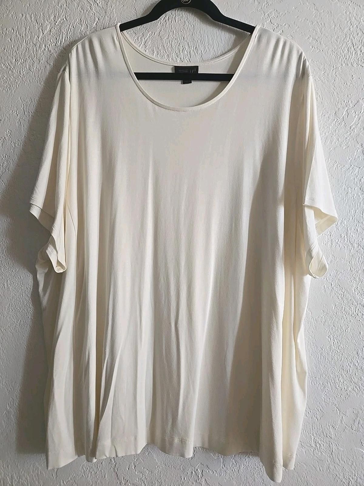 Other J Jill Stretch T-Shirt Women's 4X Off White Top Short Sleeve Size 4XL / US 24-26 - 1 Thumbnail