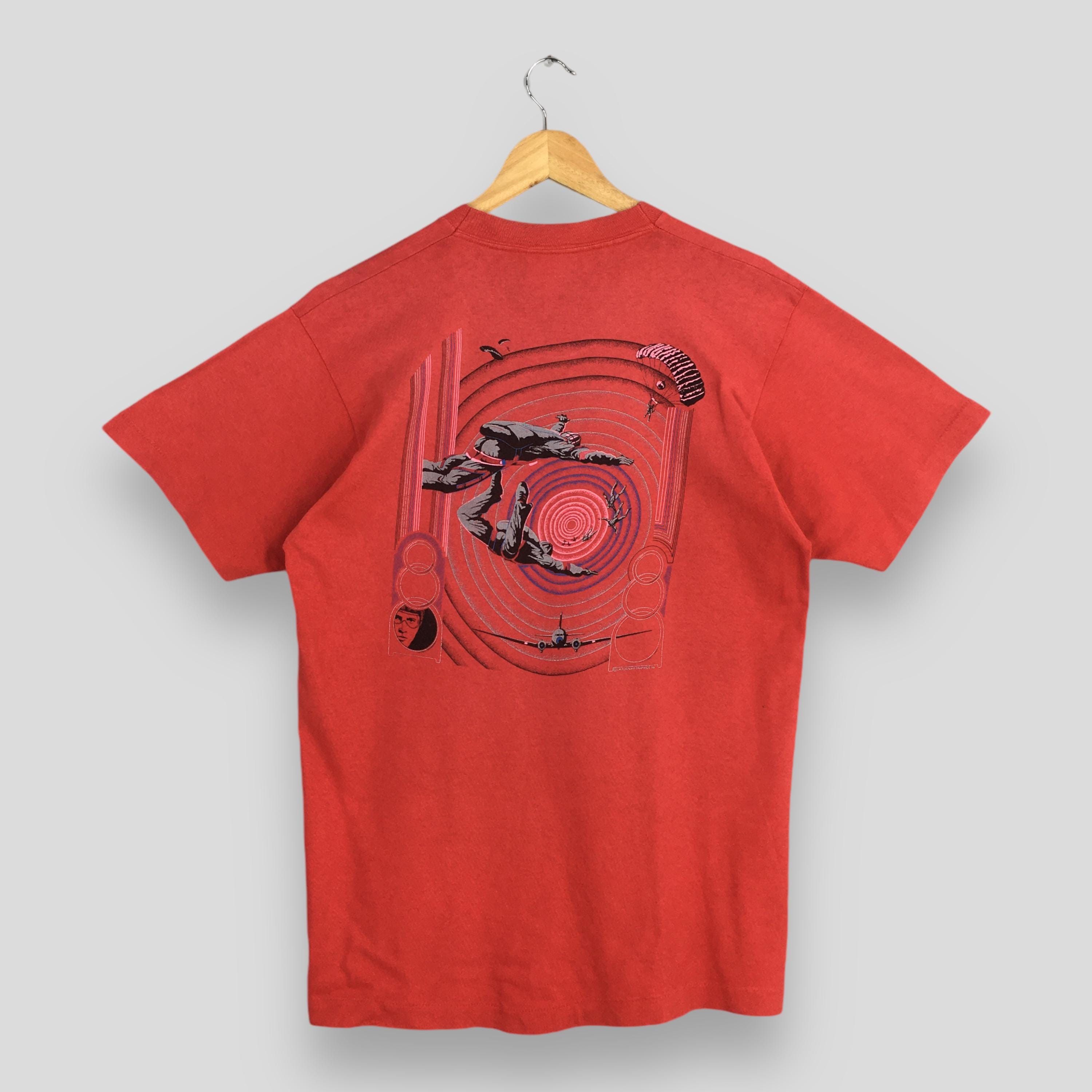 Fruit Of The Loom × Powell Peralta Vintage 90's Parachute Ride Red T shirt Large Size US L / EU 52-54 / 3 - 1 Thumbnail