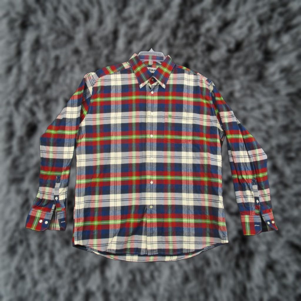 Barbour Barbour Shirt Mens Large Blue Plaid Button-Down Cotton Long Sleeve Size US L / EU 52-54 / 3 - 1 Thumbnail