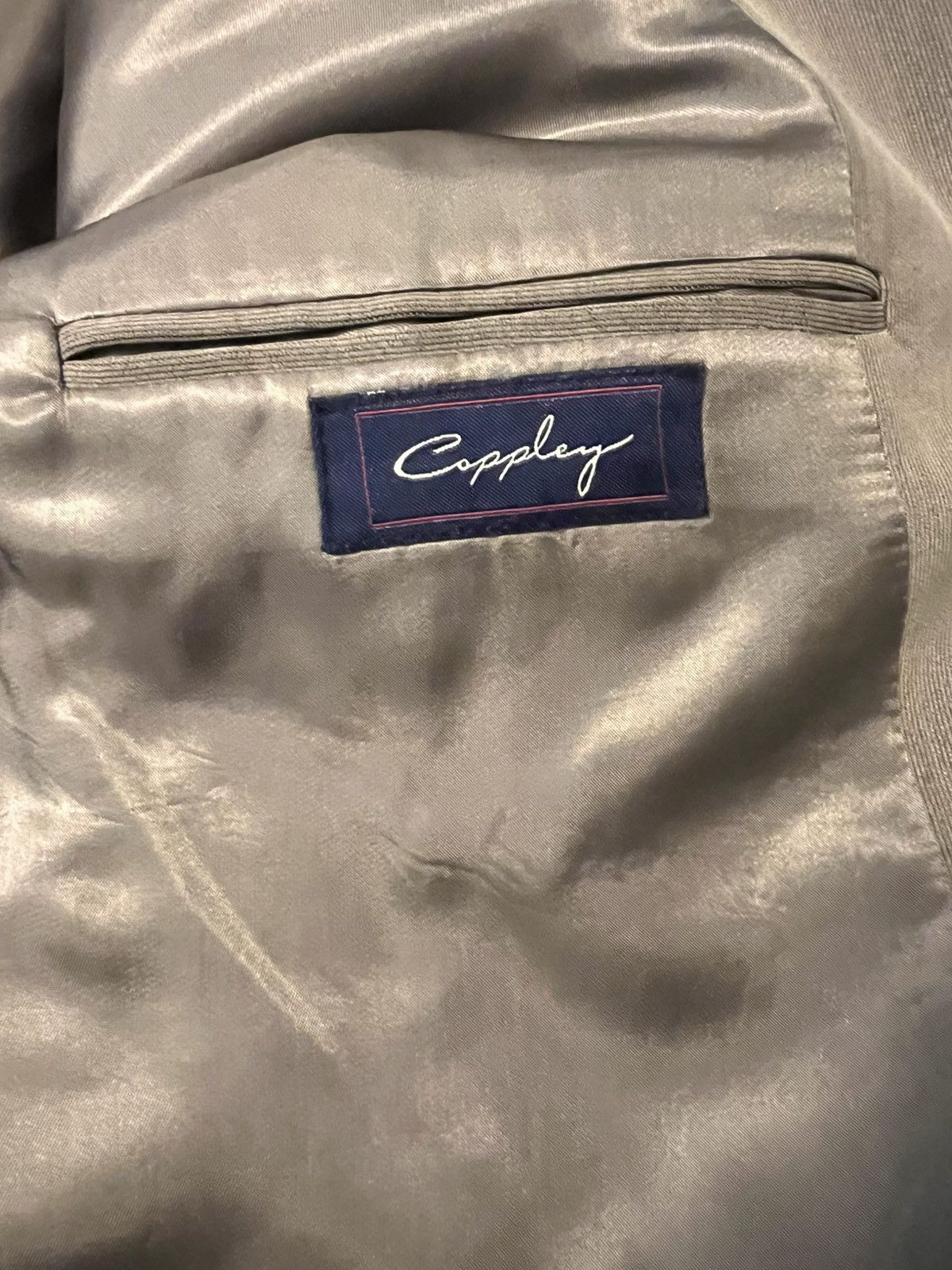 Coppley COPPLEY 2 PC MENS SUIT- VINTAGE -2001- GREENISH TAN Size 46L - 8 Thumbnail