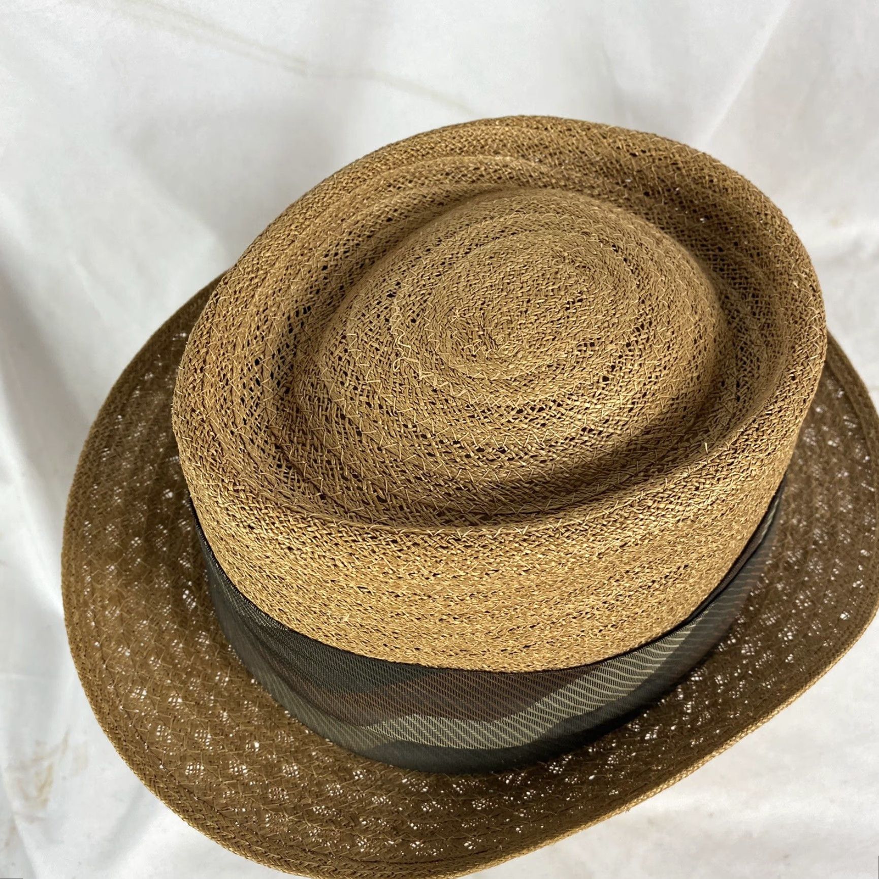 Vintage VINTAGE Near Mint Italian Straw Porkpie Hat Size 7 Size ONE SIZE - 2 Thumbnail