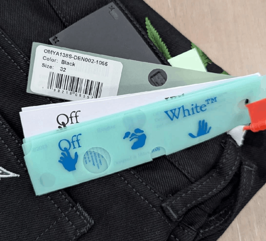 Off-White OFF-WHITE Leaf Embroidered Logo Skate Fit Jeans Black 32 Size US 32 / EU 48 - 12 Thumbnail