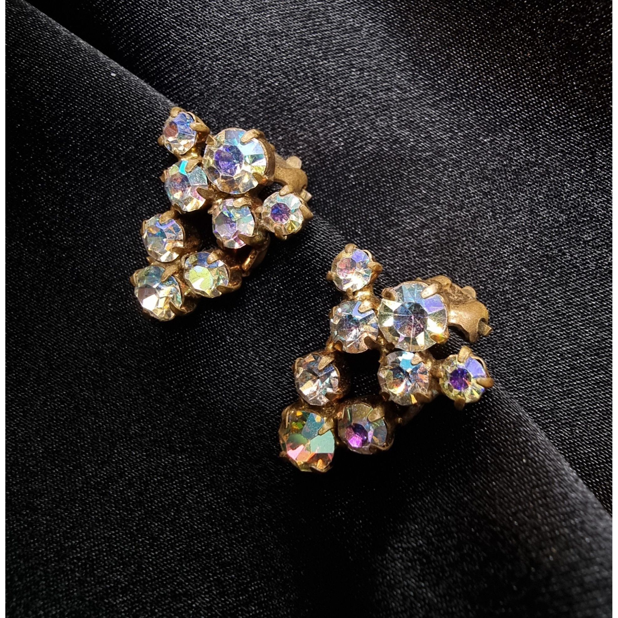 Vintage Vintage 1960s Austria Signed Aurora Borealis Rhinestone Clip Size ONE SIZE - 3 Thumbnail