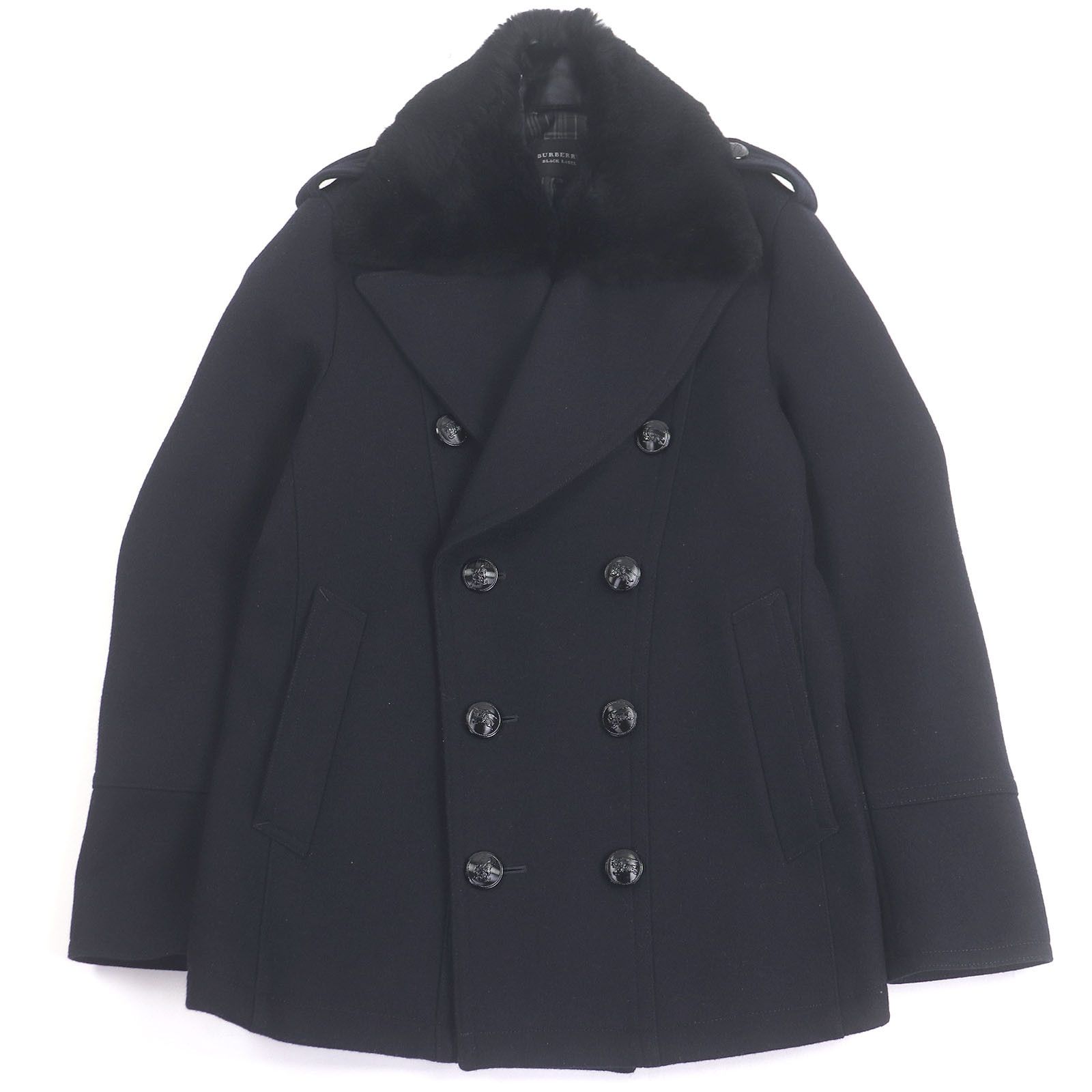 Burberry Burberry Burberry Black Label Rabbit Fur Double-breasted Coat Natural Material Outerwear DUTY FREE for USA Size ONE SIZE - 1 Thumbnail
