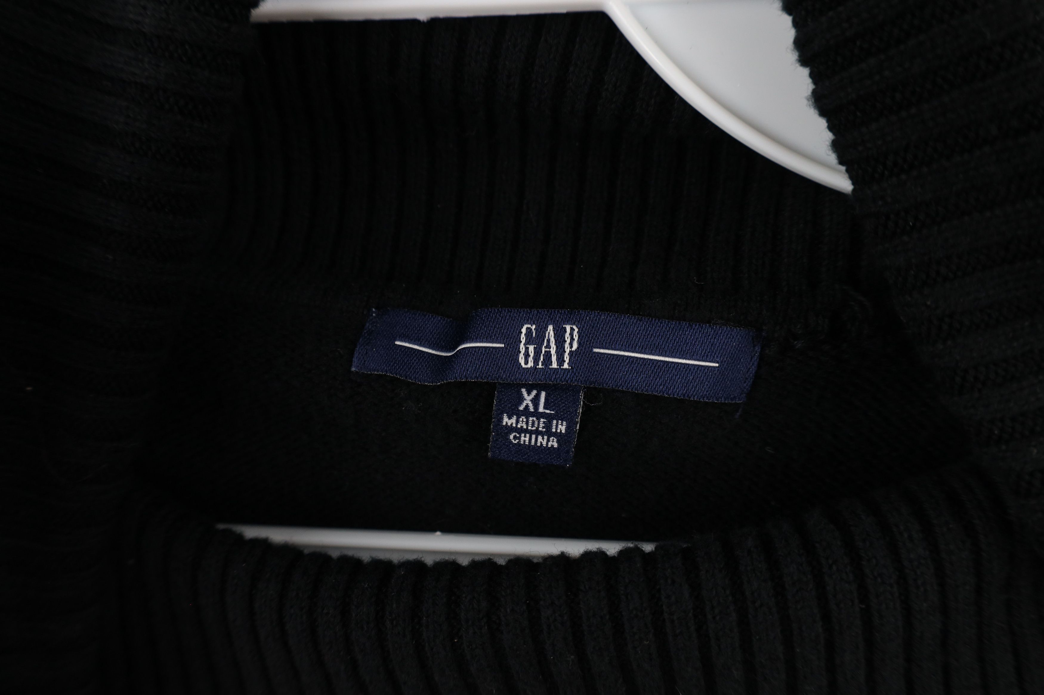 Gap × Vintage Vintage Gap Cotton Ribbed Knit Turtleneck Sweater Black Size XL / US 12-14 / IT 48-50 - 4 Thumbnail