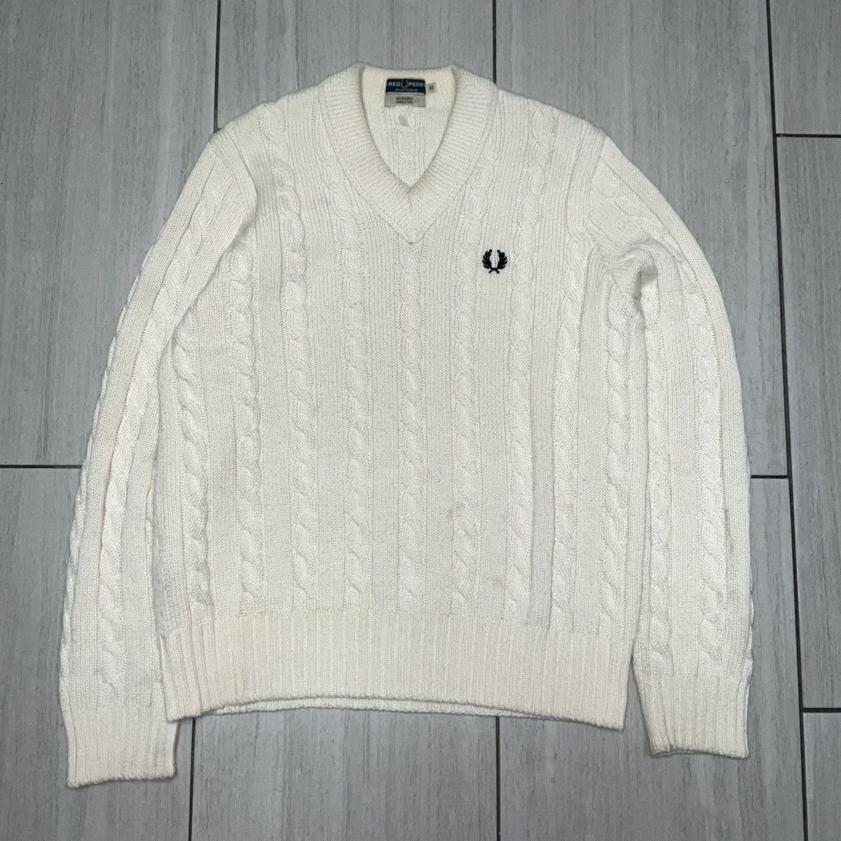 Fred Perry Fred Perry Cable Knit Sweater Size US L / EU 52-54 / 3 - 1 Thumbnail