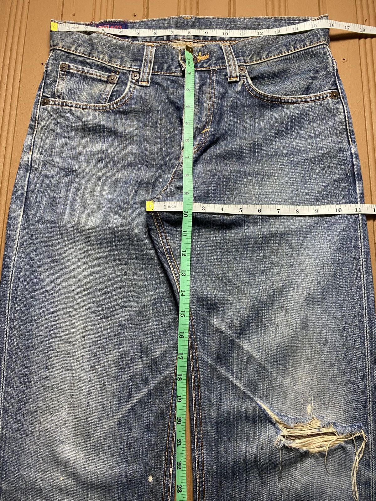 Japanese Brand Vintage Edwin 503 Premium Japan Distressed Loose Jeans Size US 32 / EU 48 - 14 Thumbnail