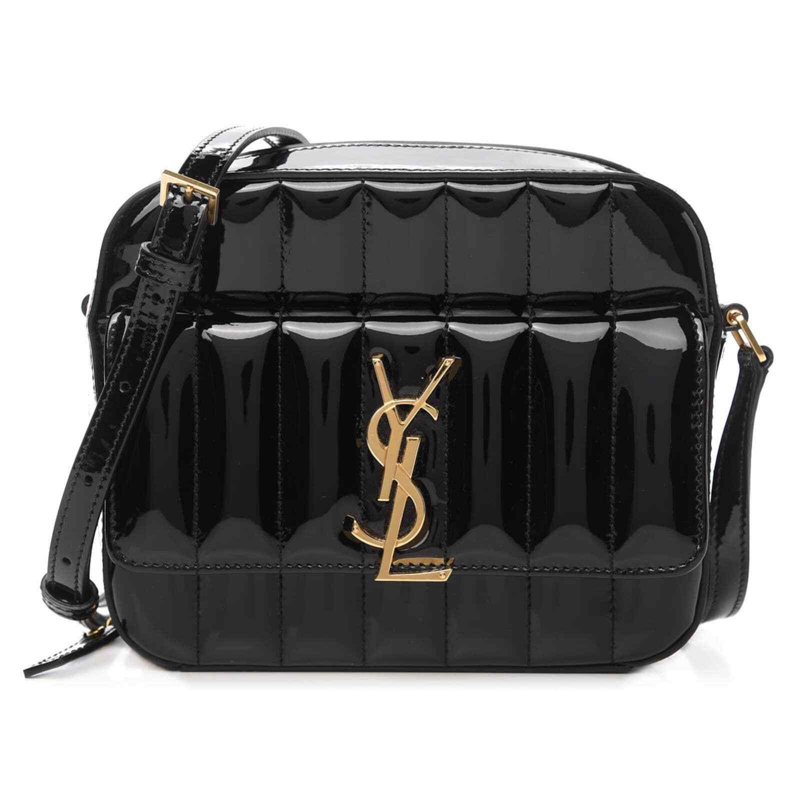 Yves Saint Laurent Saint Laurent Patent Leather Gold Crossbody Camera Bag Size ONE SIZE - 1 Thumbnail